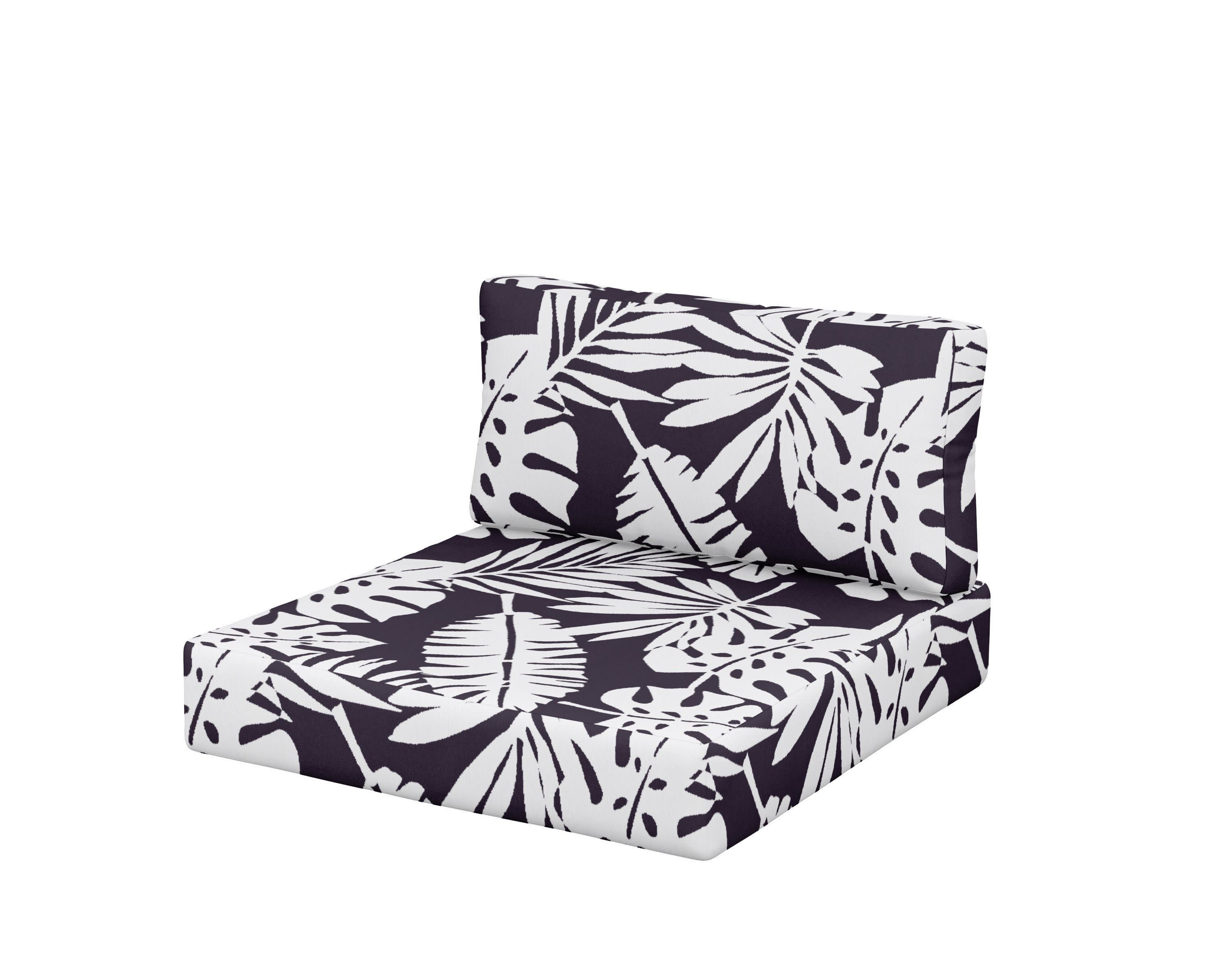 Acadia Back/Seat Cushion Set in Leaf Navy