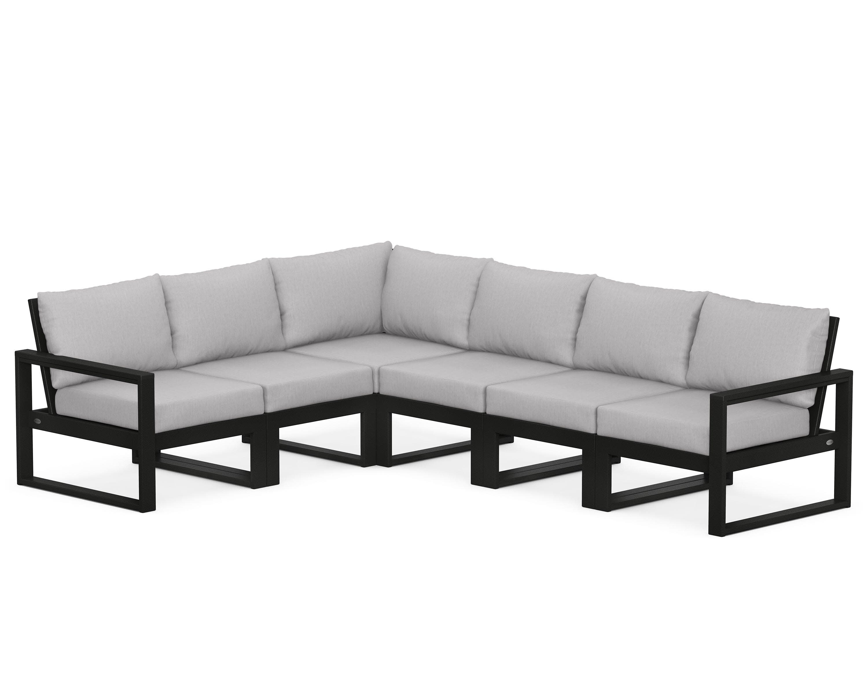 EDGE 6-Piece Modular Deep Seating Set in Black / Granite