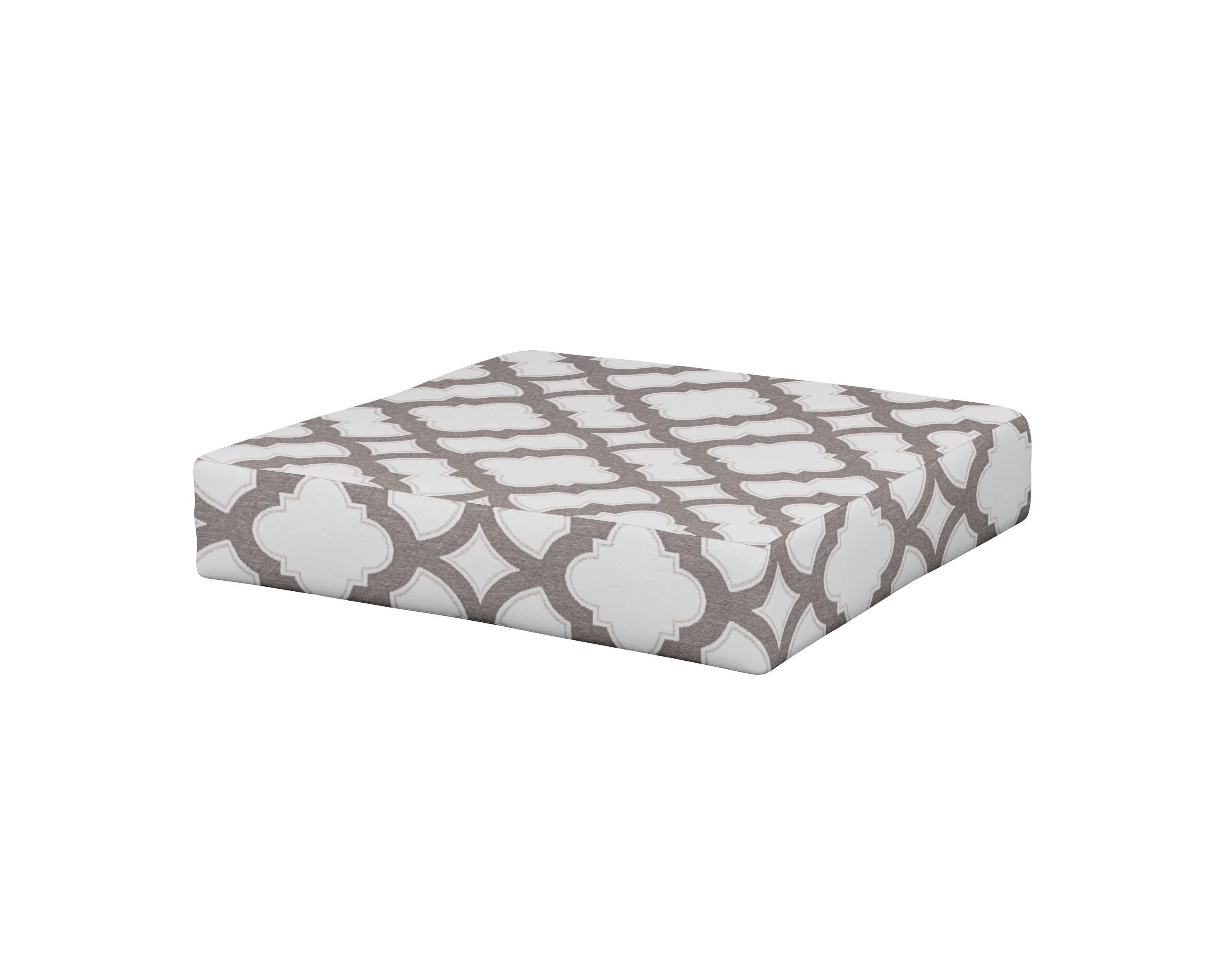 Prescott Ottoman Cushion in Trellis Grey Mist