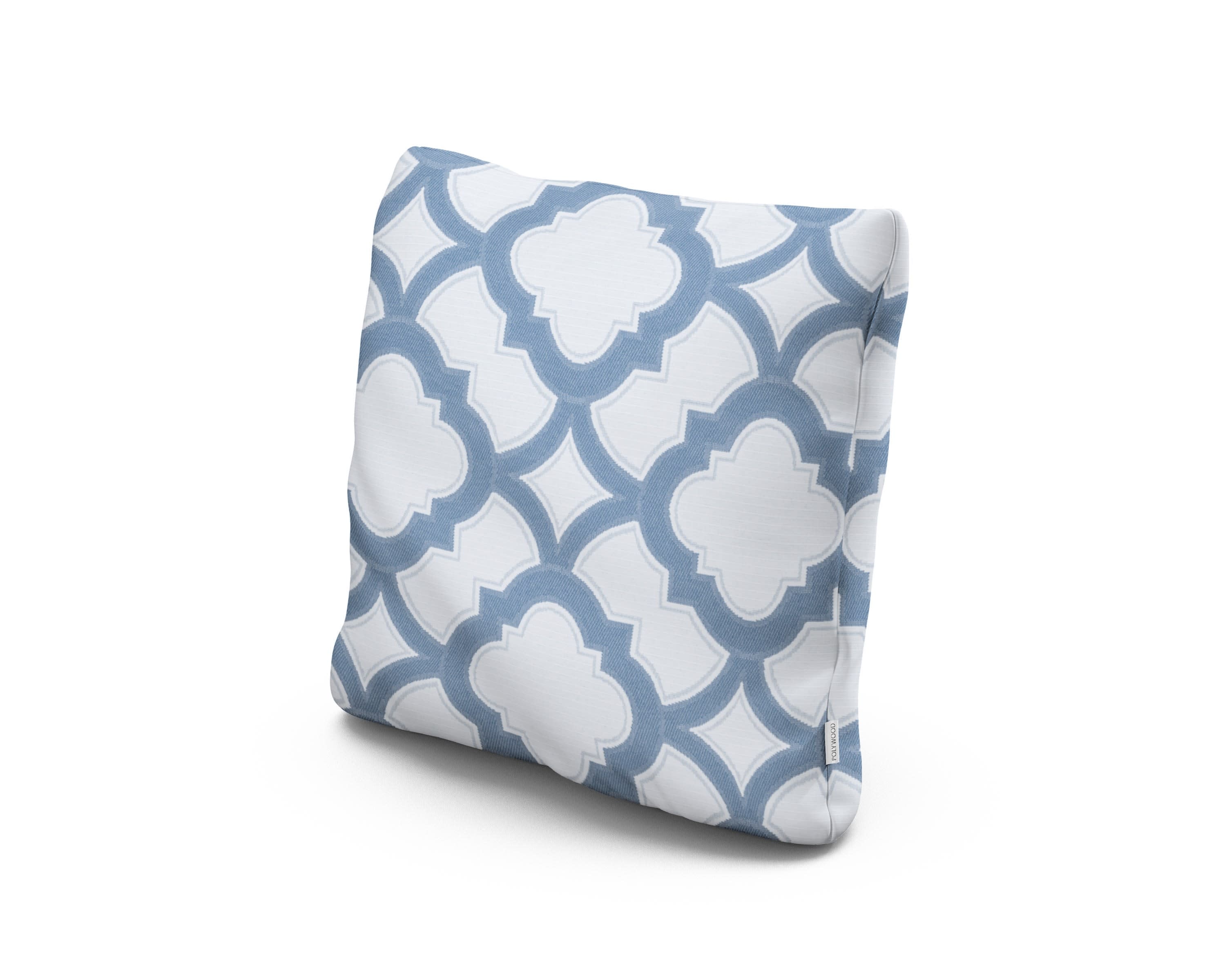 18" Outdoor Throw Pillow in Trellis Sky Blue