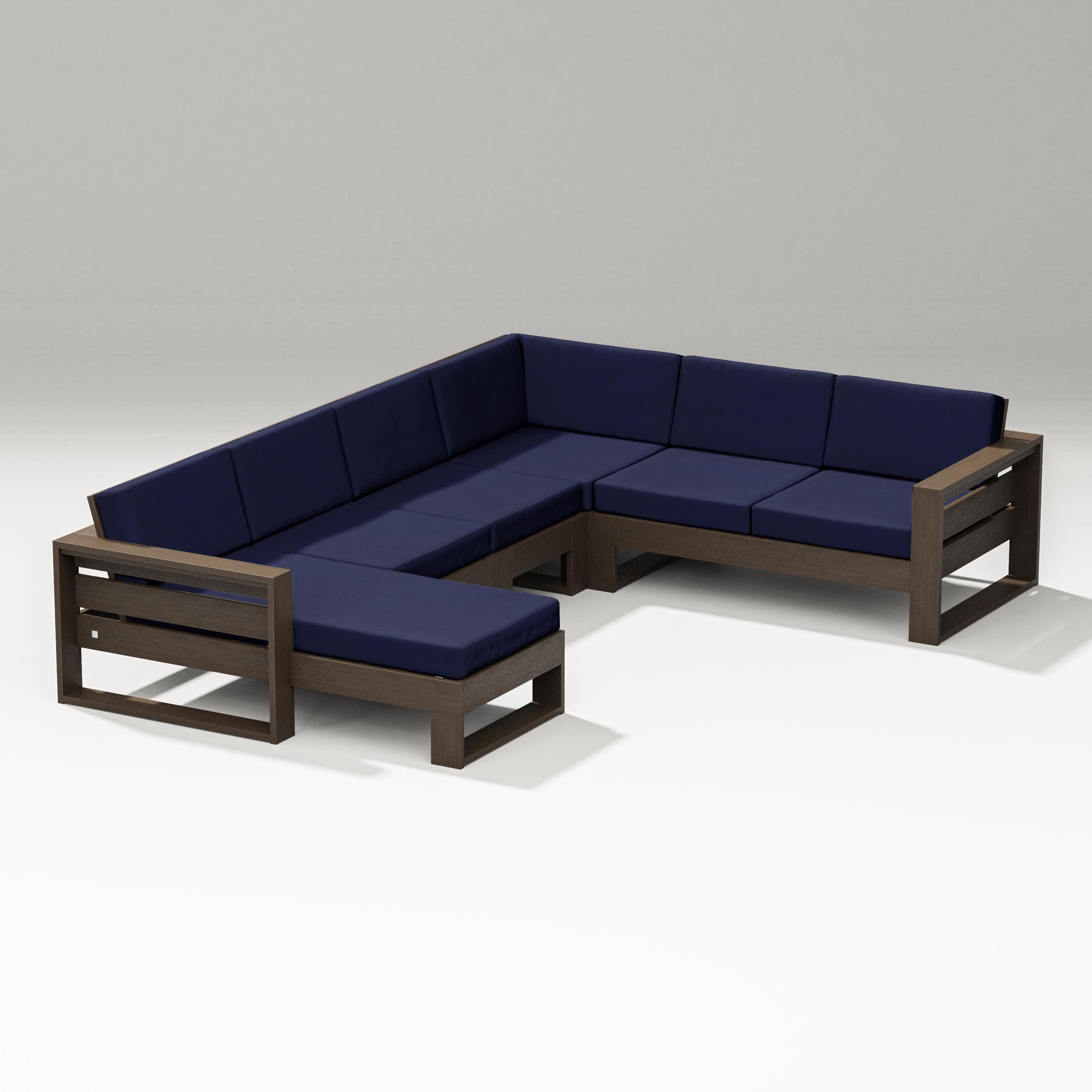 Latitude Corner Sectional with Left Chaise in Kona / Navy