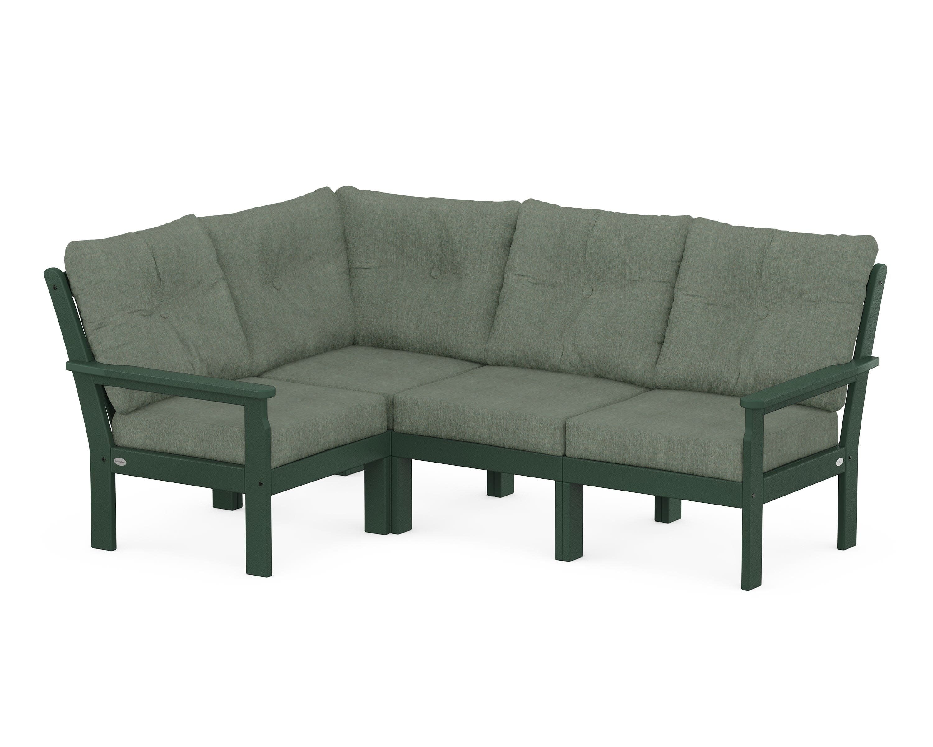 Vineyard 4-Piece Sectional in Green / Cast Sage
