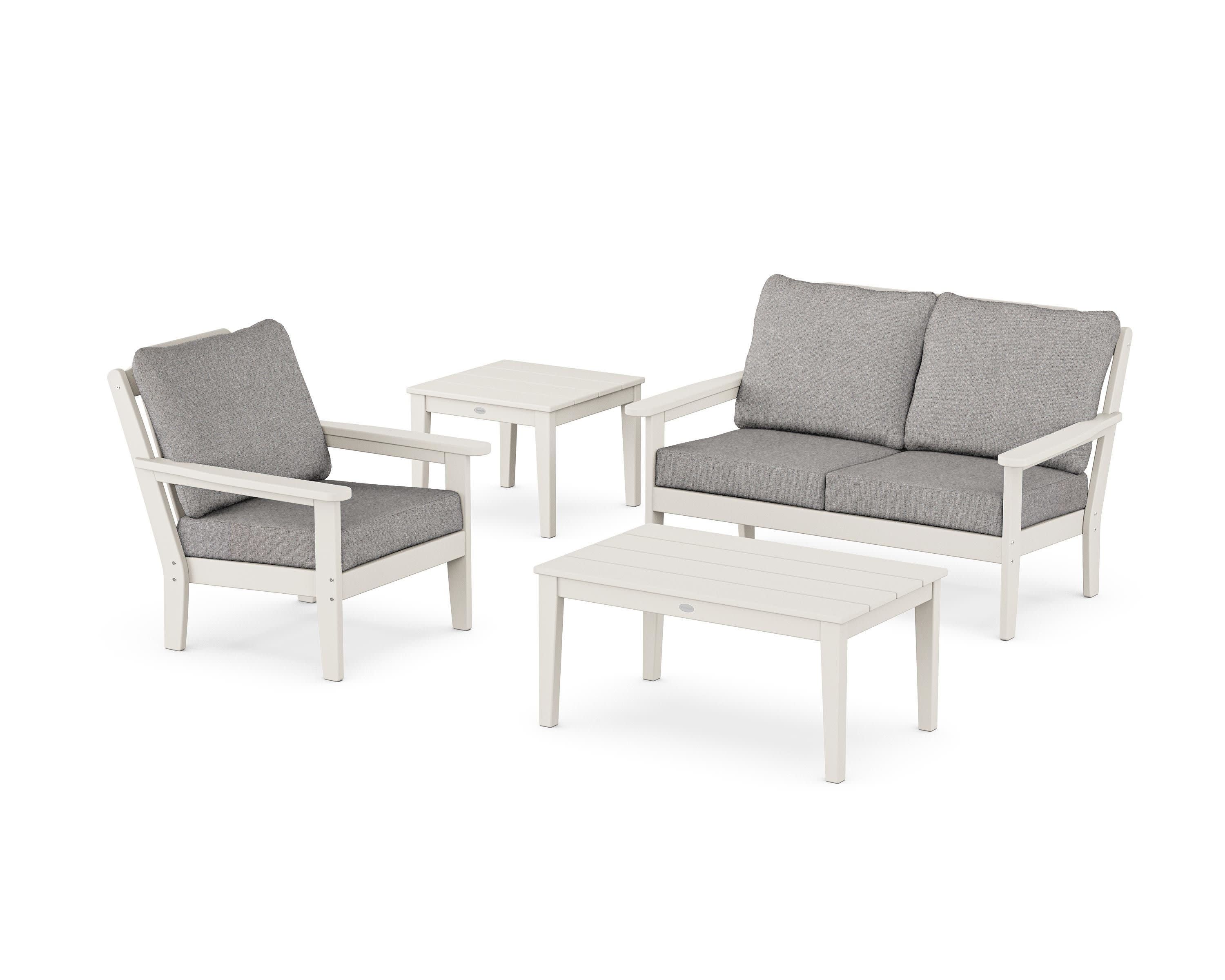 Wovendale 4-Piece Deep Seating Set in Sand / Grey Mist