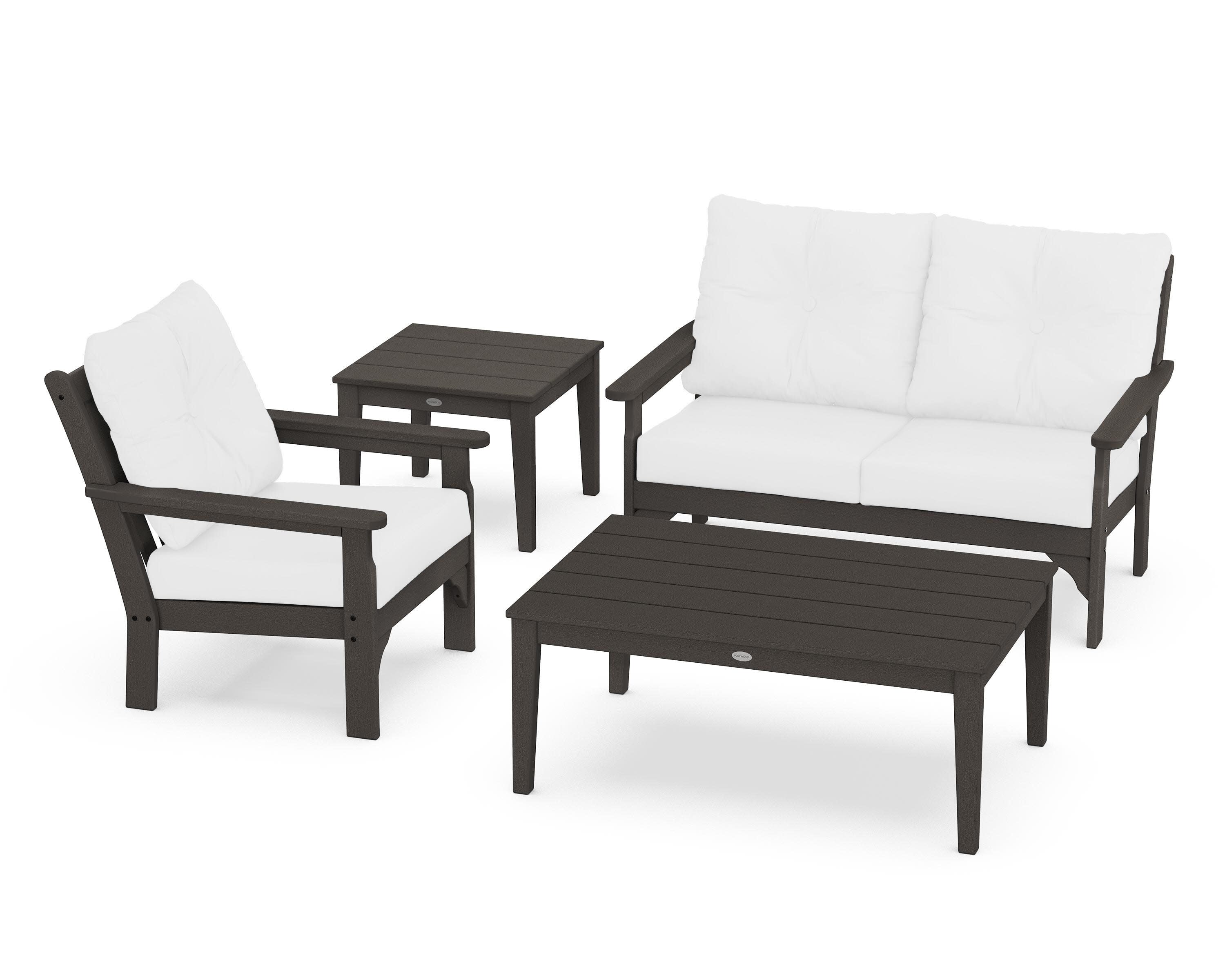 Vineyard 4-Piece Deep Seating Set in Vintage Coffee / Natural