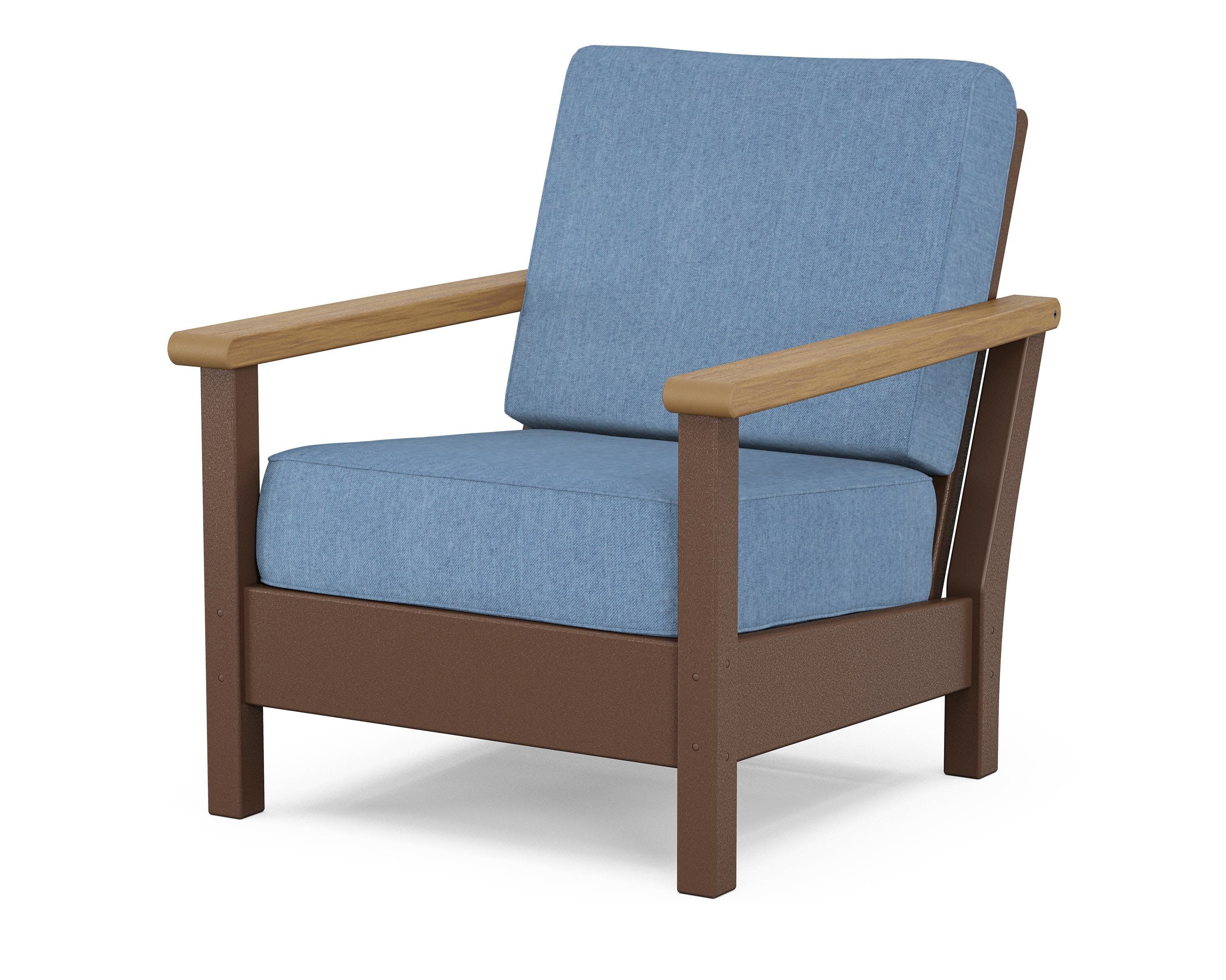 Harbour Deep Seating Chair in Mahogany / Natural / Sky Blue