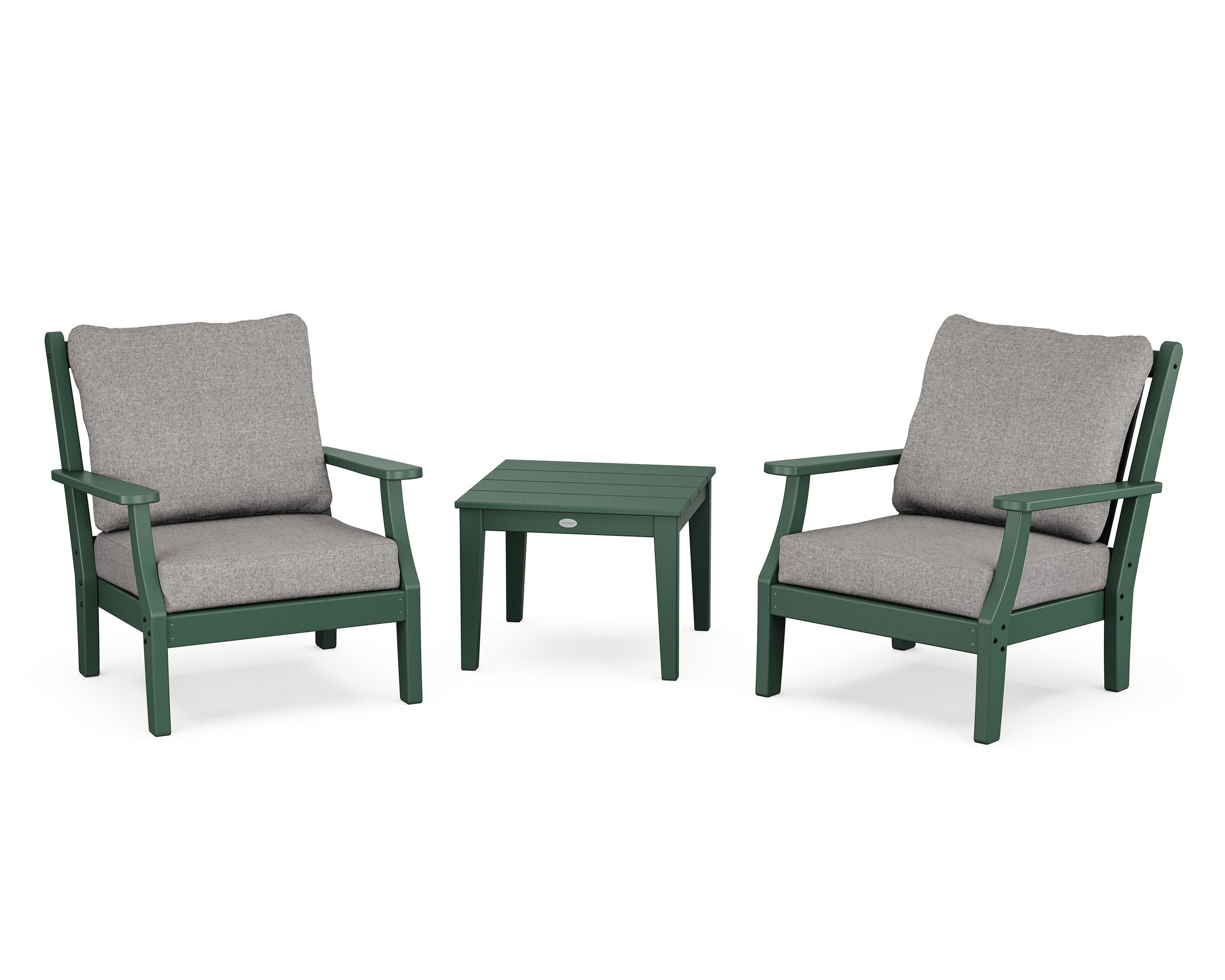 Wovendale 3-Piece Deep Seating Set in Green / Grey Mist