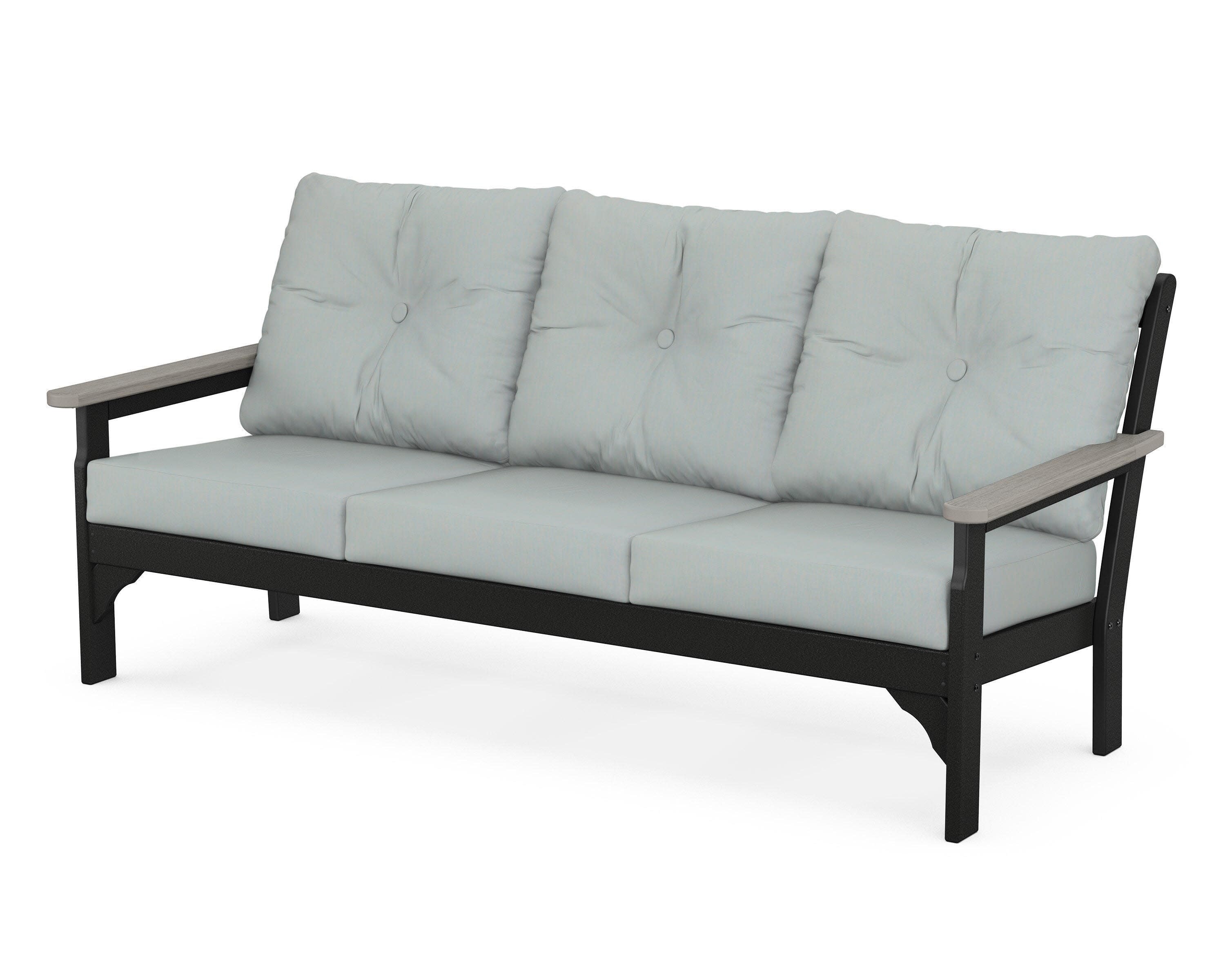 Vineyard Deep Seating Sofa in Black / Driftwood / Spa