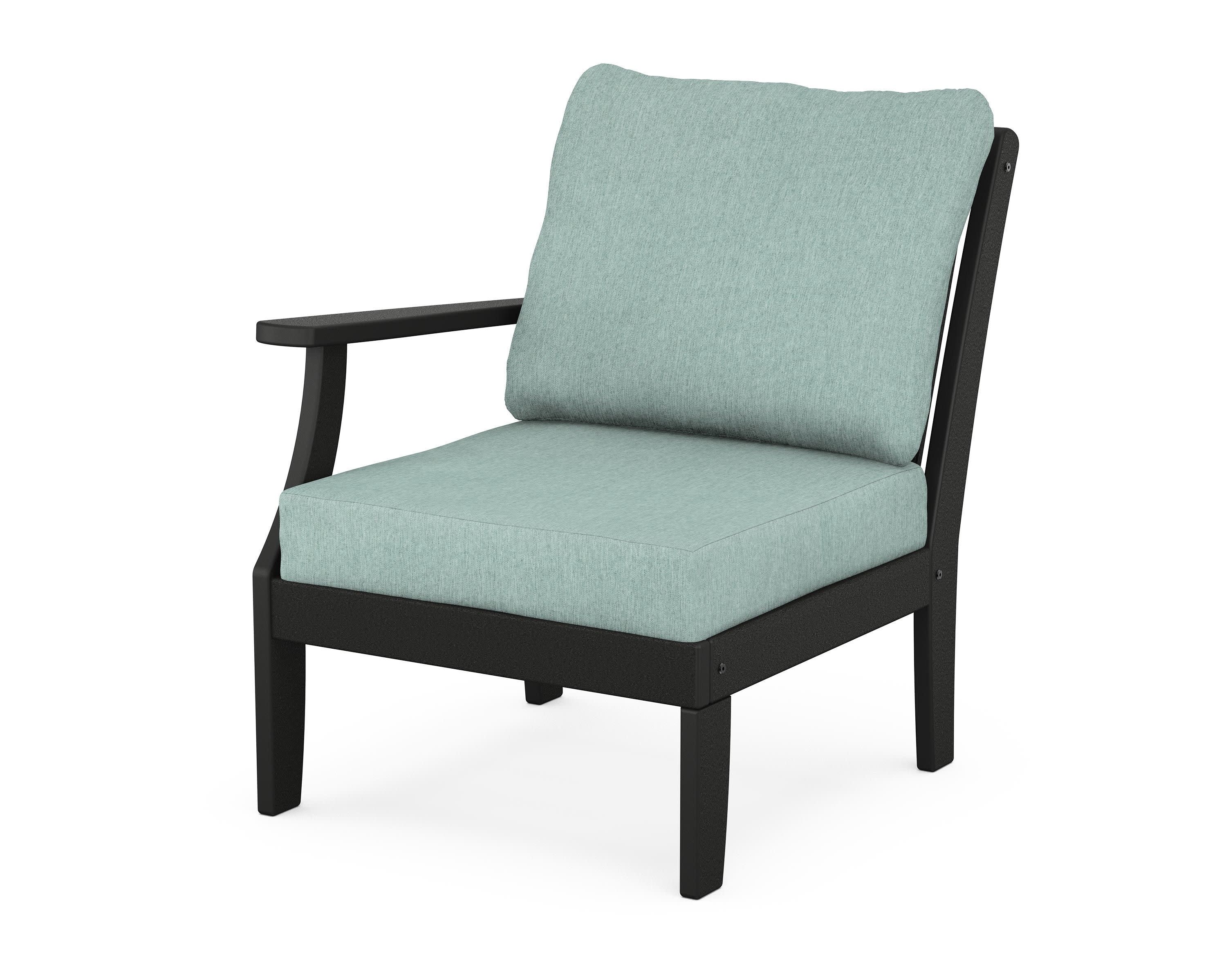 Braxton Modular Left Arm Chair in Black / Glacier Spa