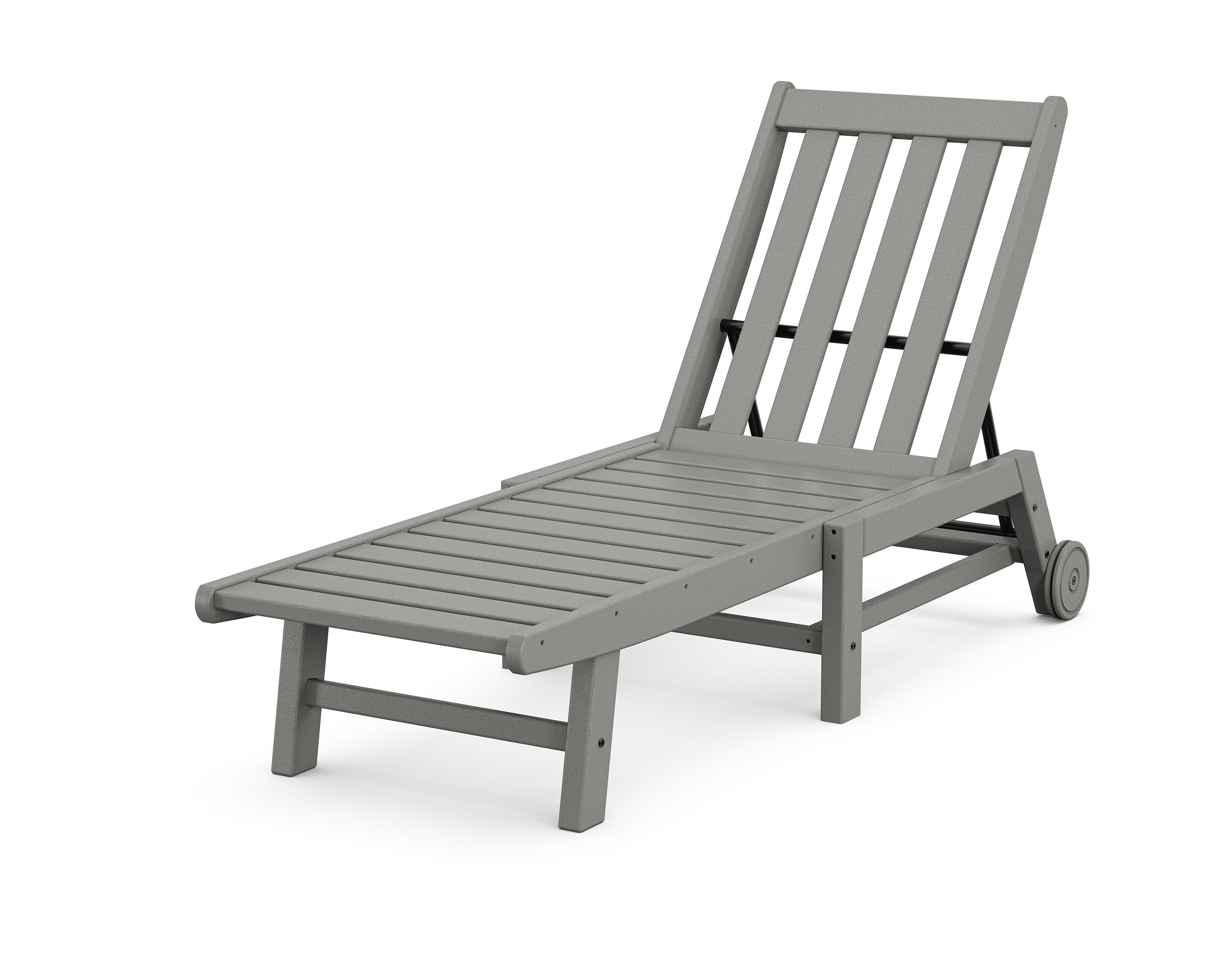 Vineyard Chaise with Wheels in Slate Grey