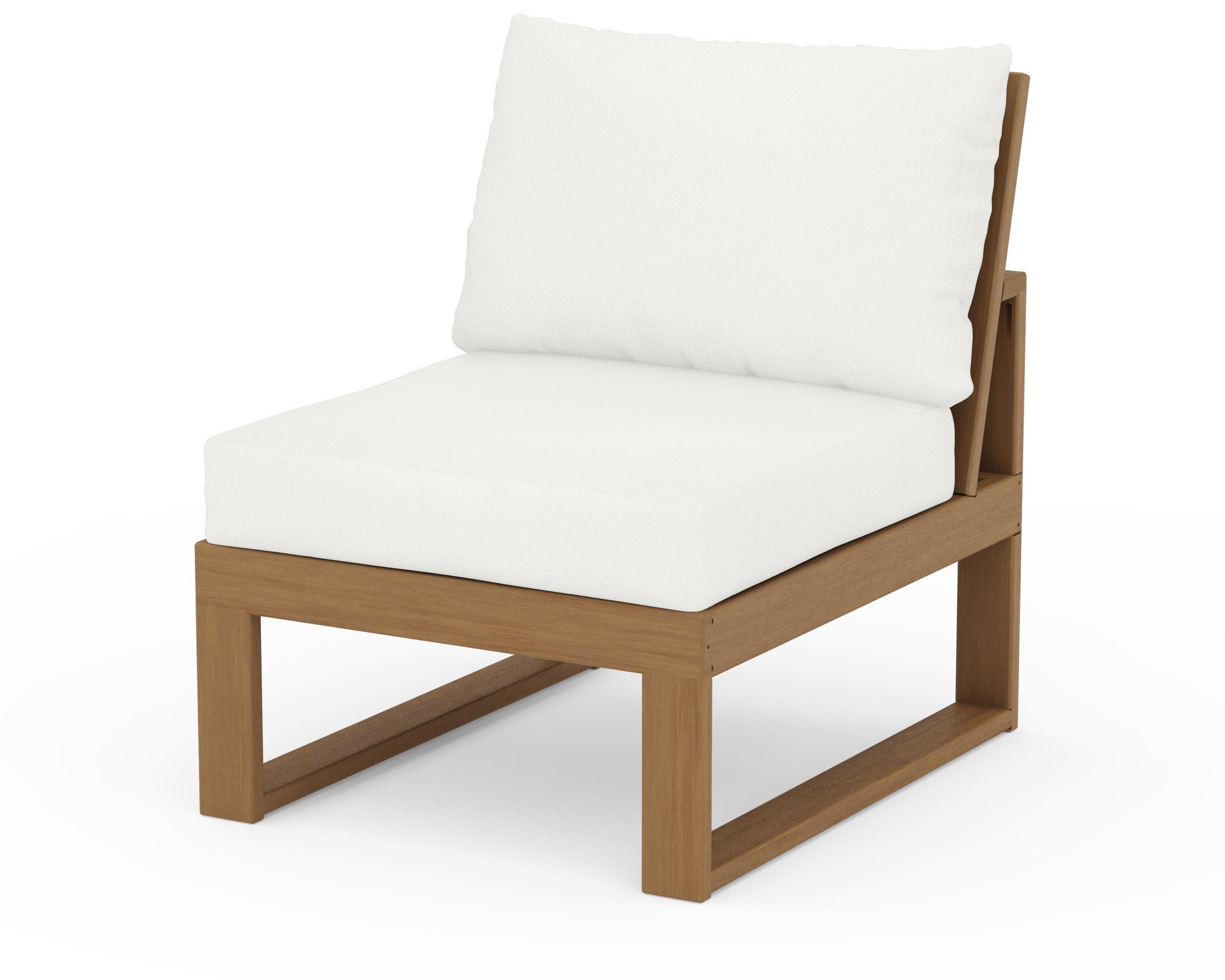 Modular Armless Chair in Natural / Natural Linen