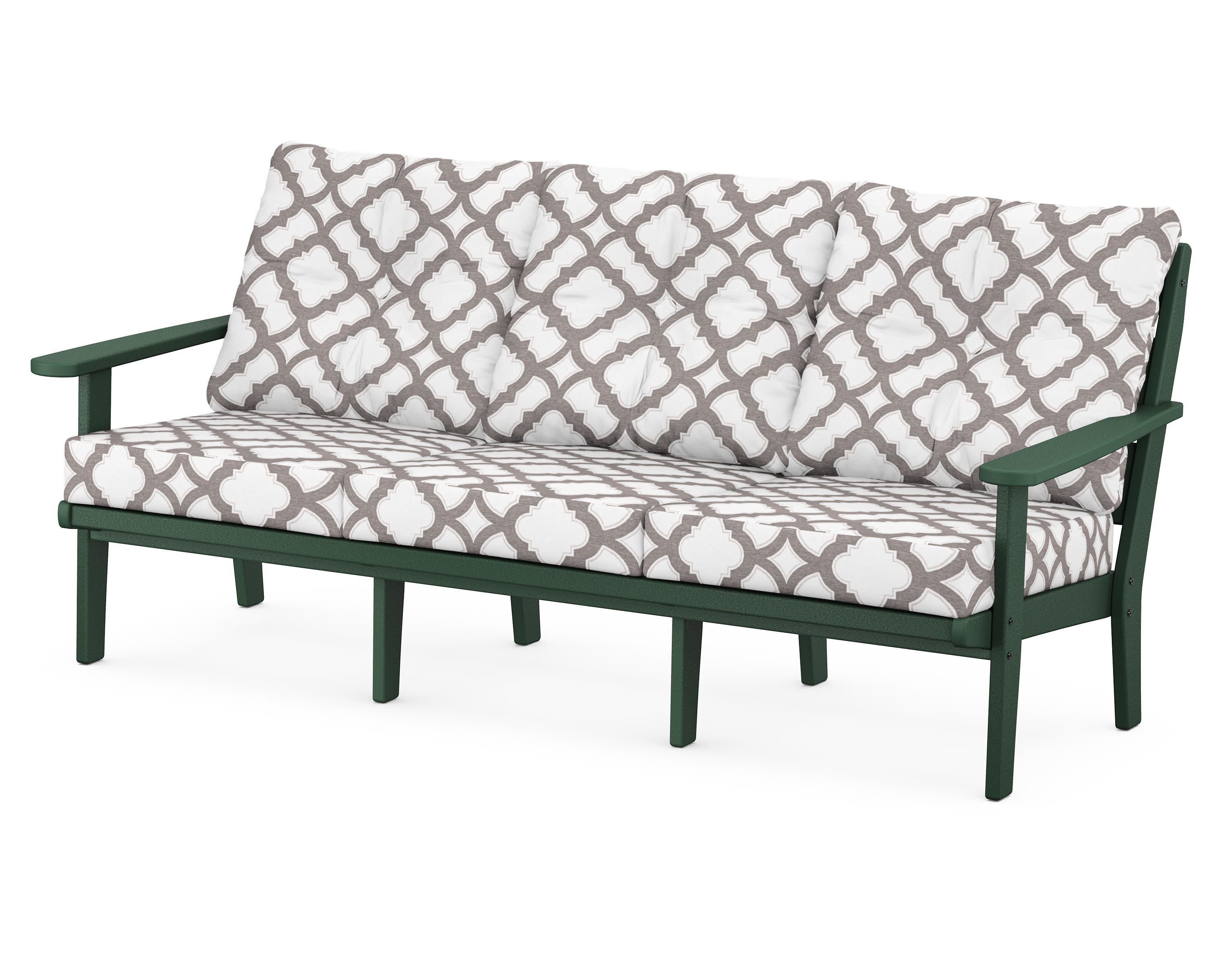 Lakeside Deep Seating Sofa in Green / Trellis Grey Mist