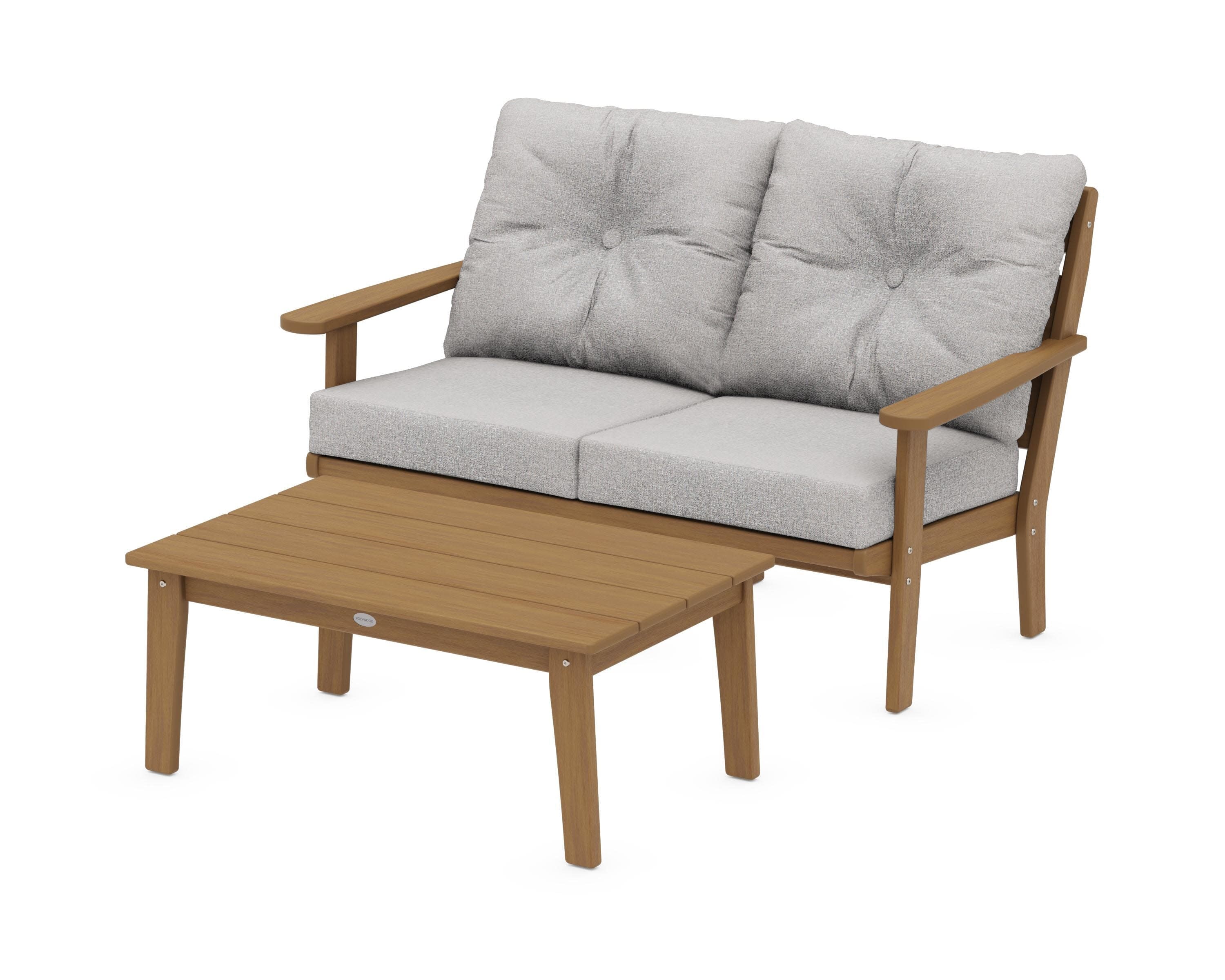 Lakeside 2-Piece Lounge Loveseat Set in Natural / Grey Mist