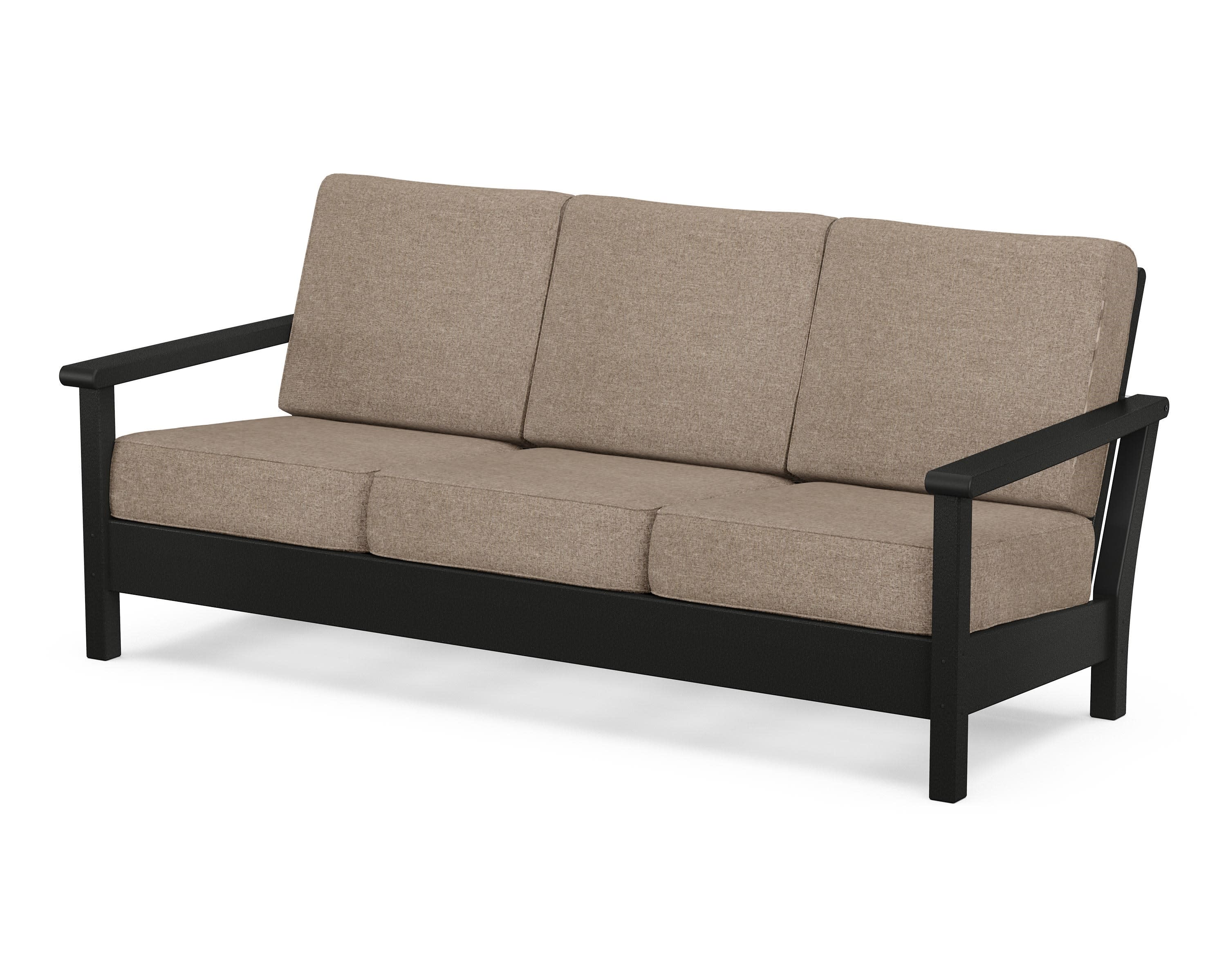 Harbour Deep Seating Sofa in Black / Spiced Burlap