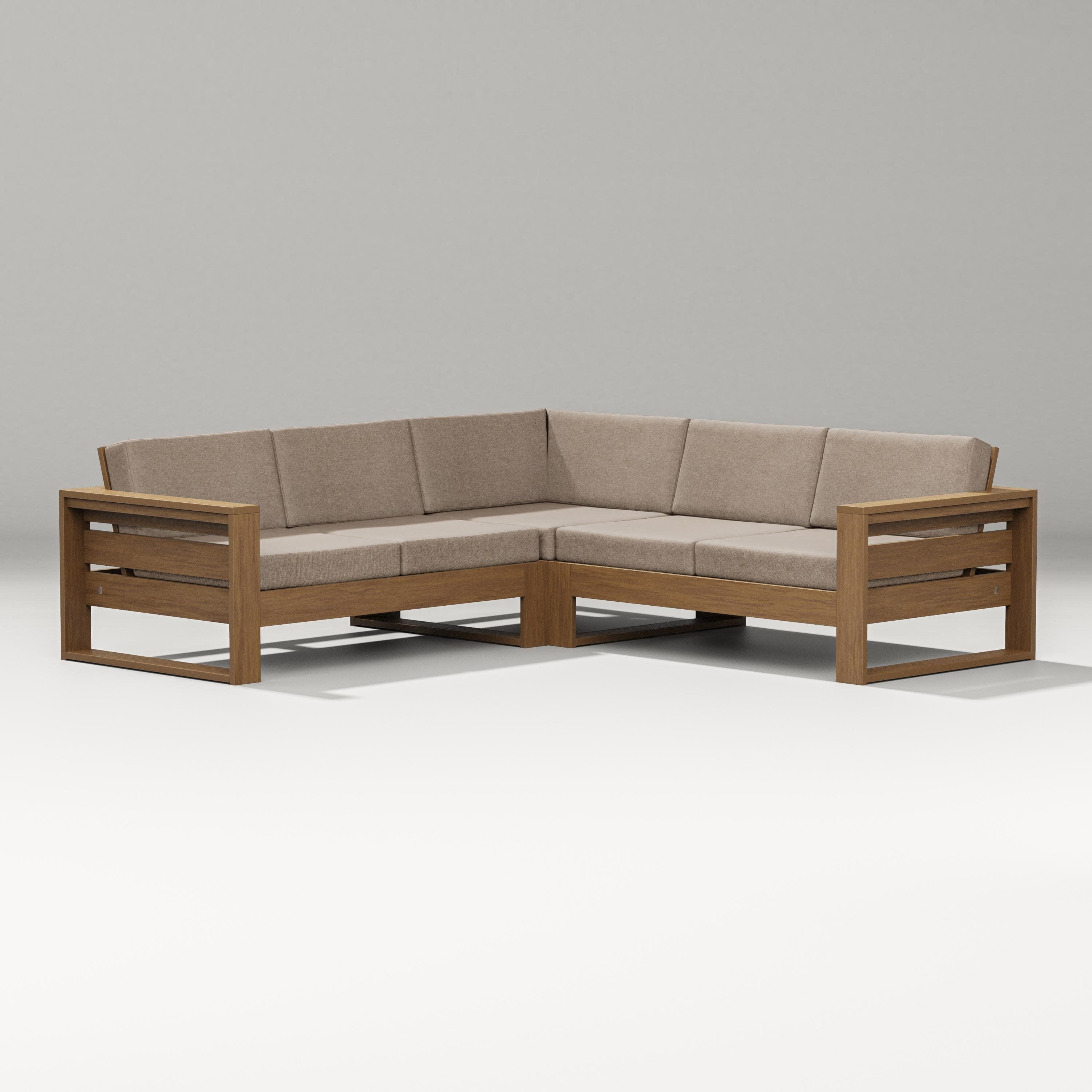 Latitude Corner Sectional in Natural / Spiced Burlap
