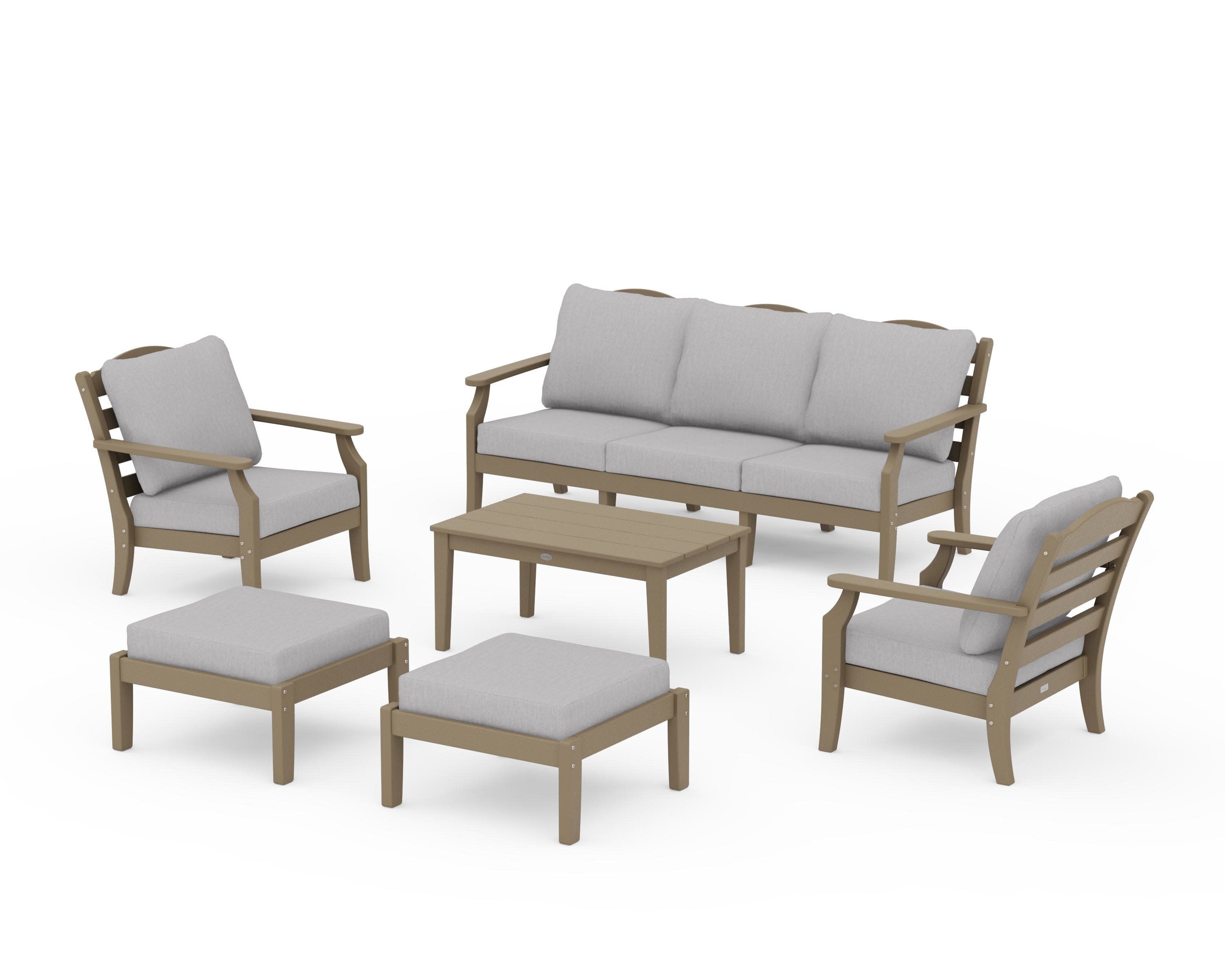 Savannah 6-Piece Lounge Sofa Set in Vintage Sahara / Granite