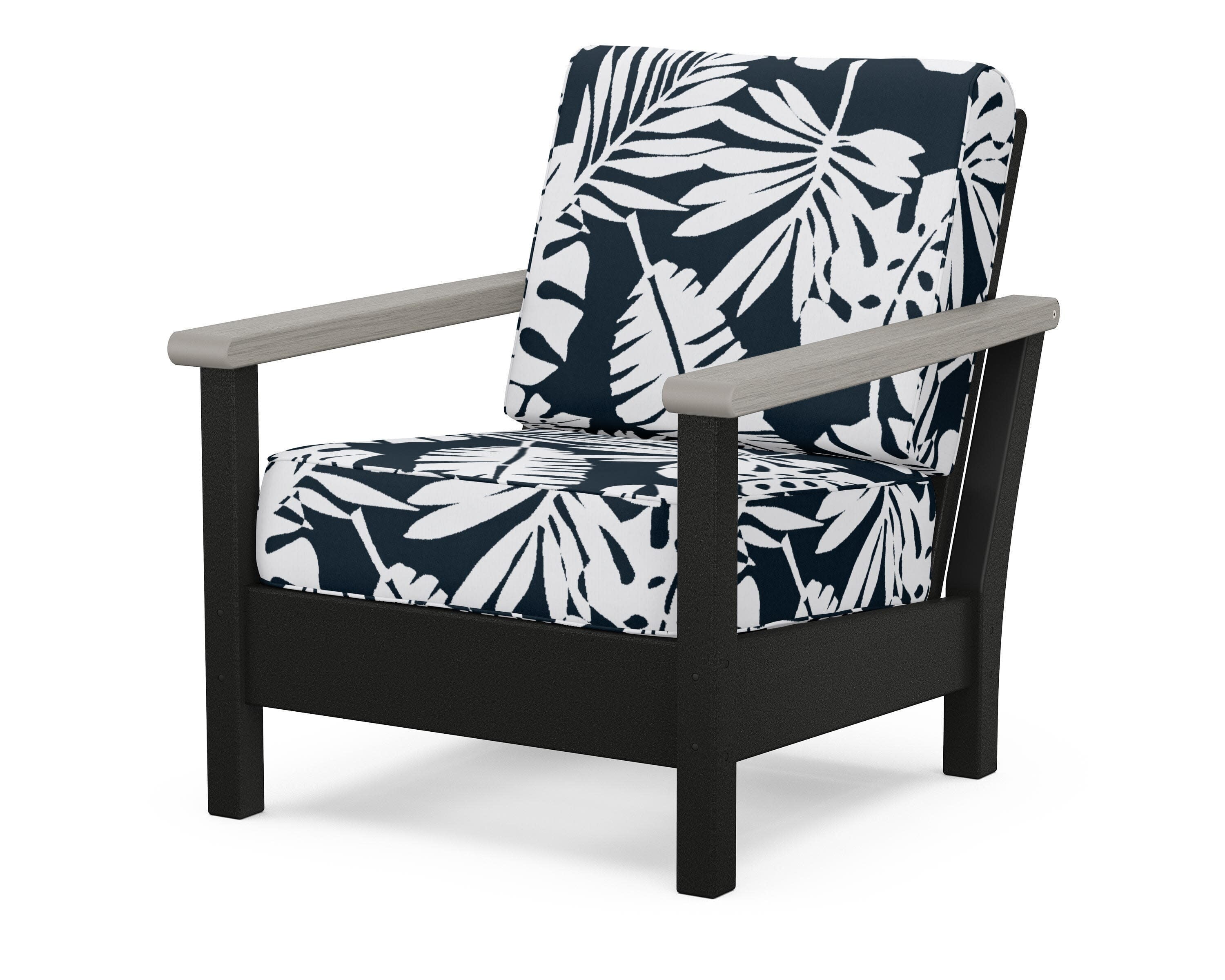 Harbour Deep Seating Chair in Black / Driftwood / Leaf Marine Indigo