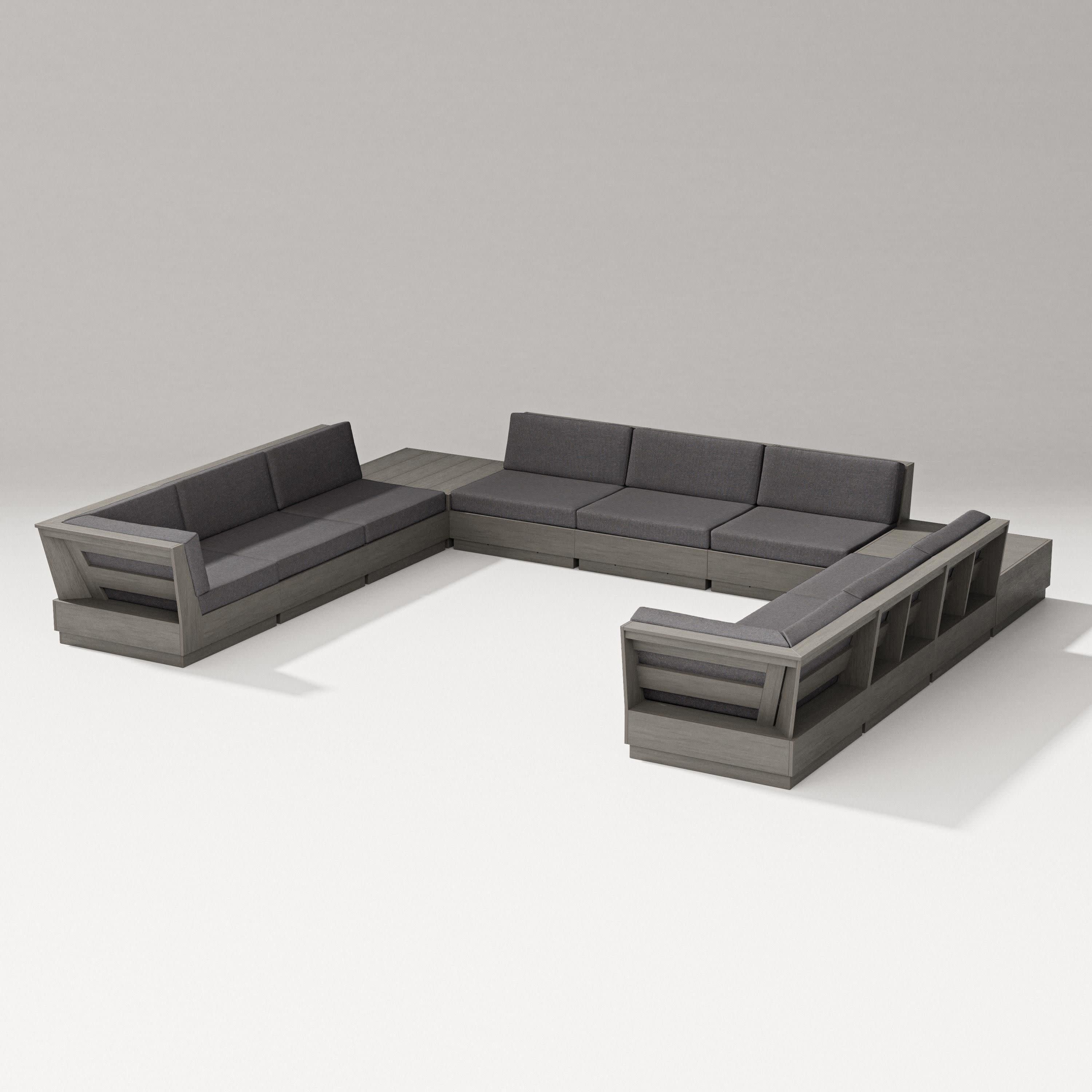 Elevate 11-Piece U-Shaped Sofa Sectional in Driftwood / Ash Charcoal
