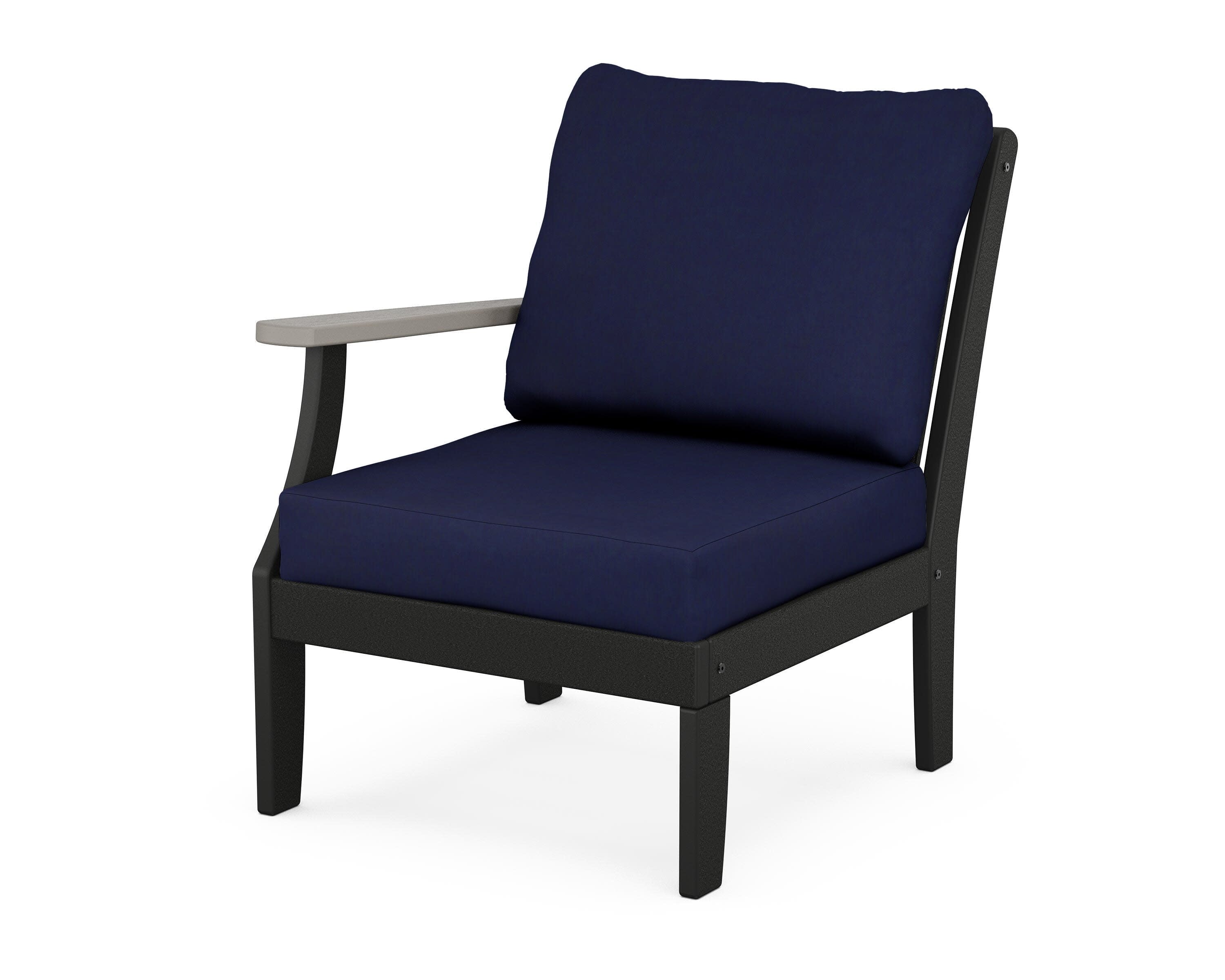 Braxton Modular Left Arm Chair in Black / Driftwood / Navy