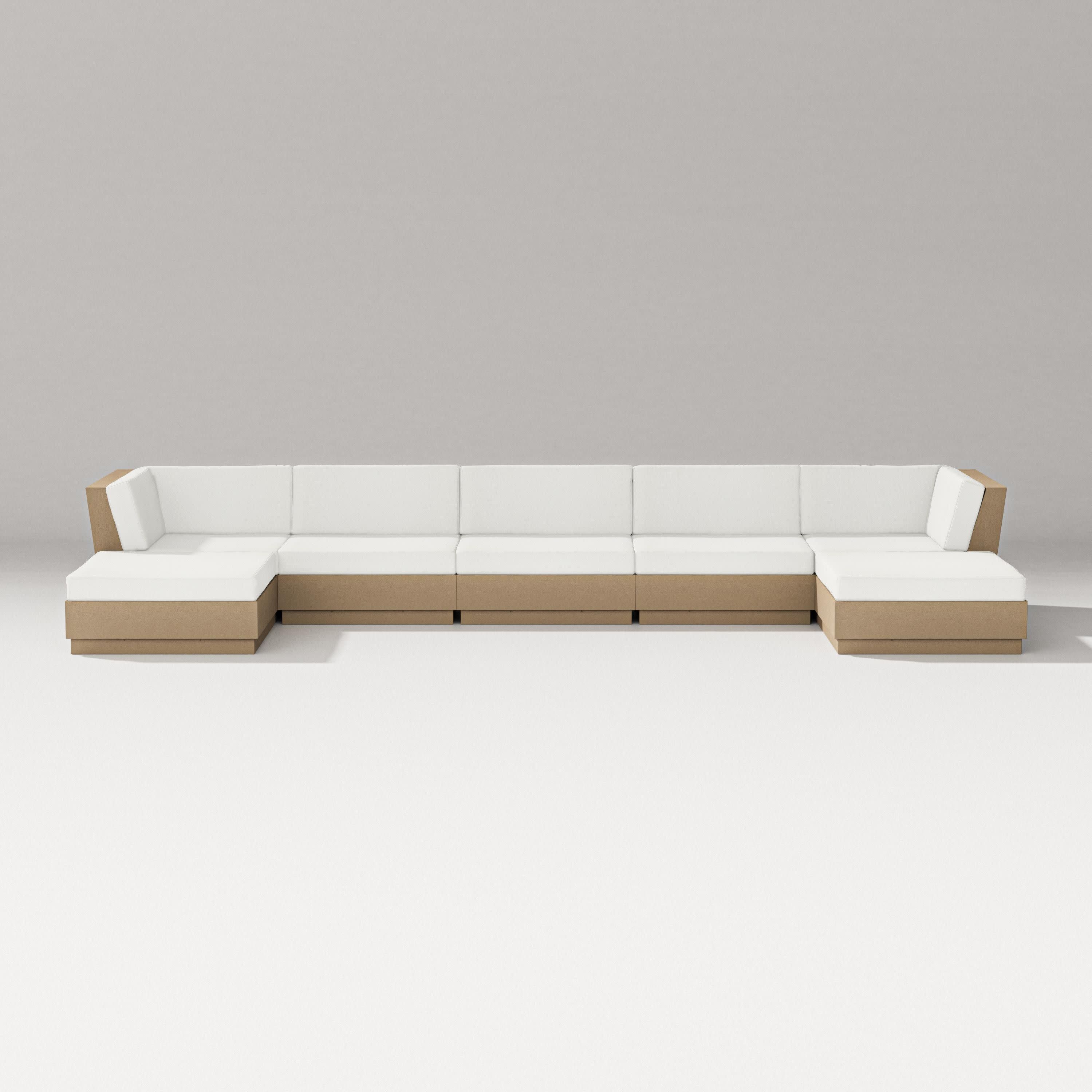 Elevate 7-Piece Double Chaise Sectional in Vintage Sahara / Natural Linen
