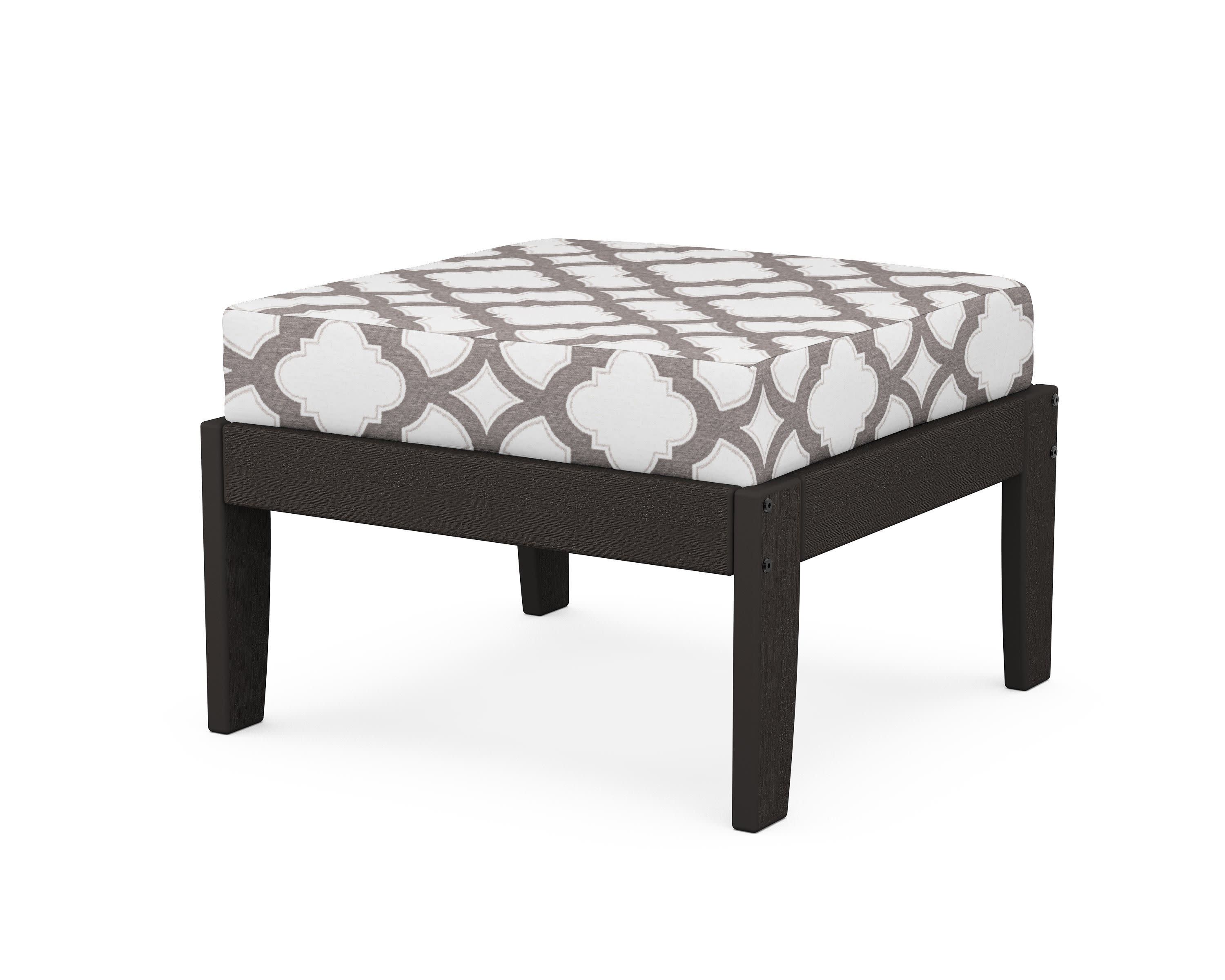 Modular Ottoman - Classic in Vintage Coffee / Trellis Grey Mist
