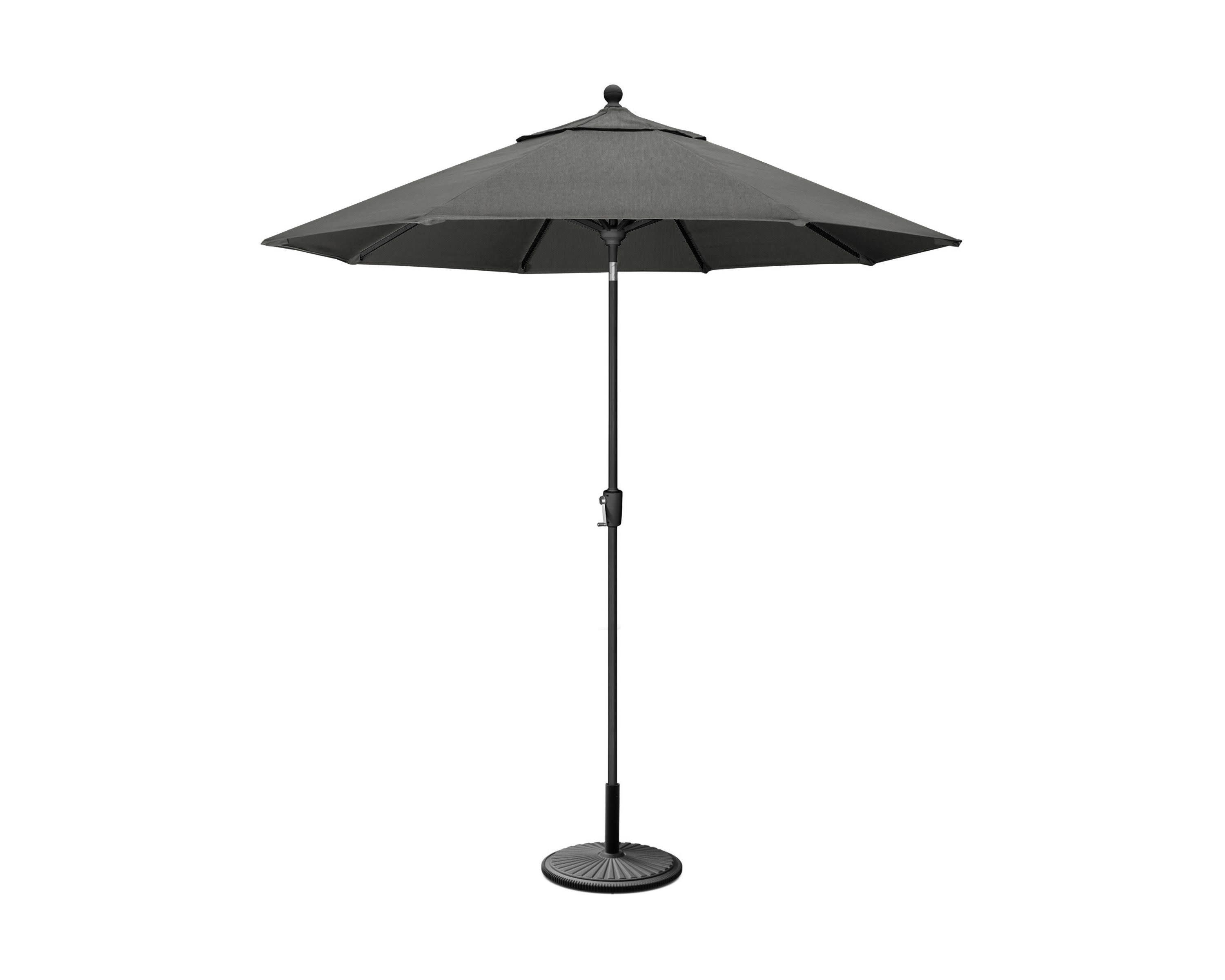 9' Tilt Market Umbrella & Base - Bar Height in Black / Spectrum Carbon