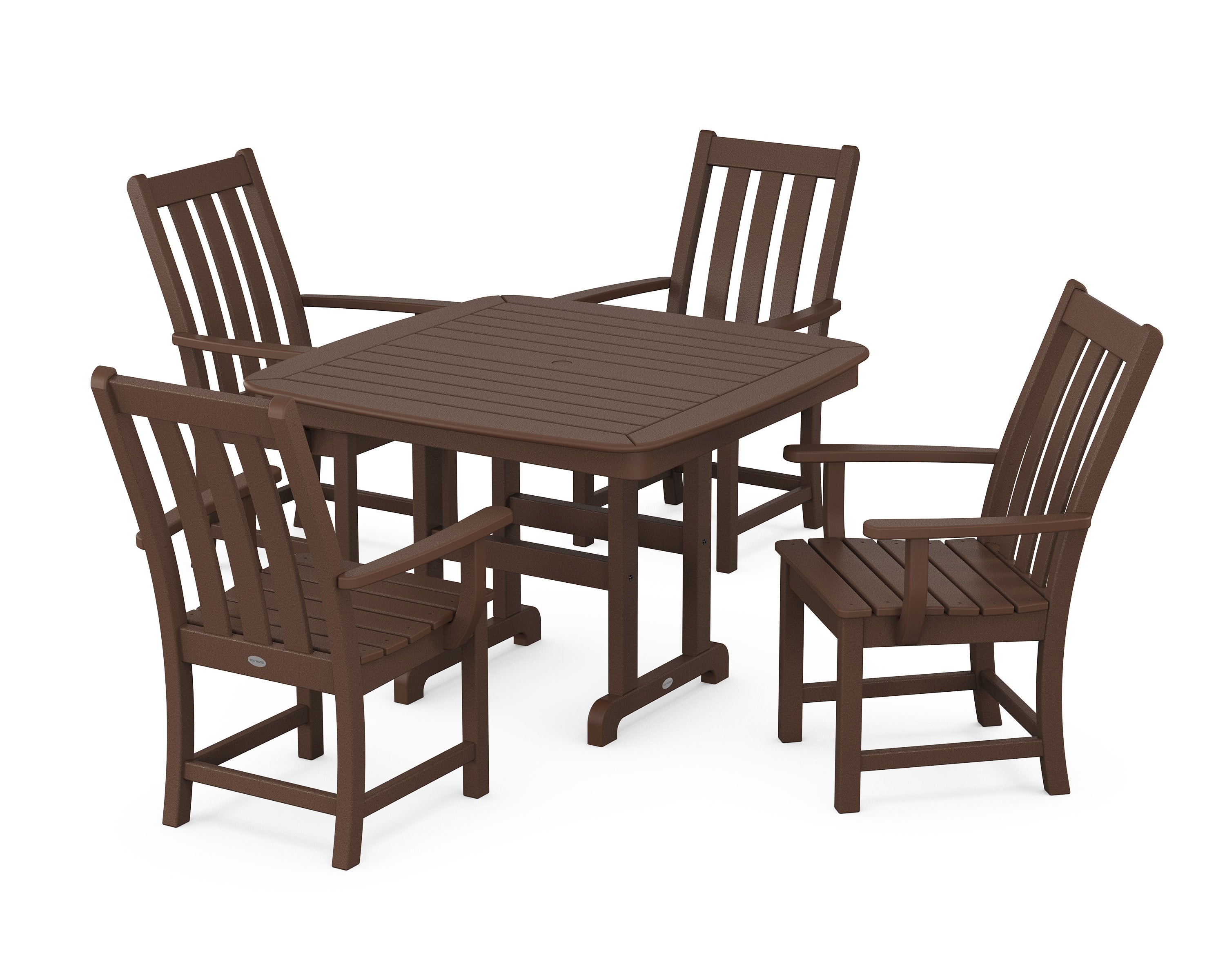 Vineyard 5-Piece Dining Set with Trestle Legs in Mahogany