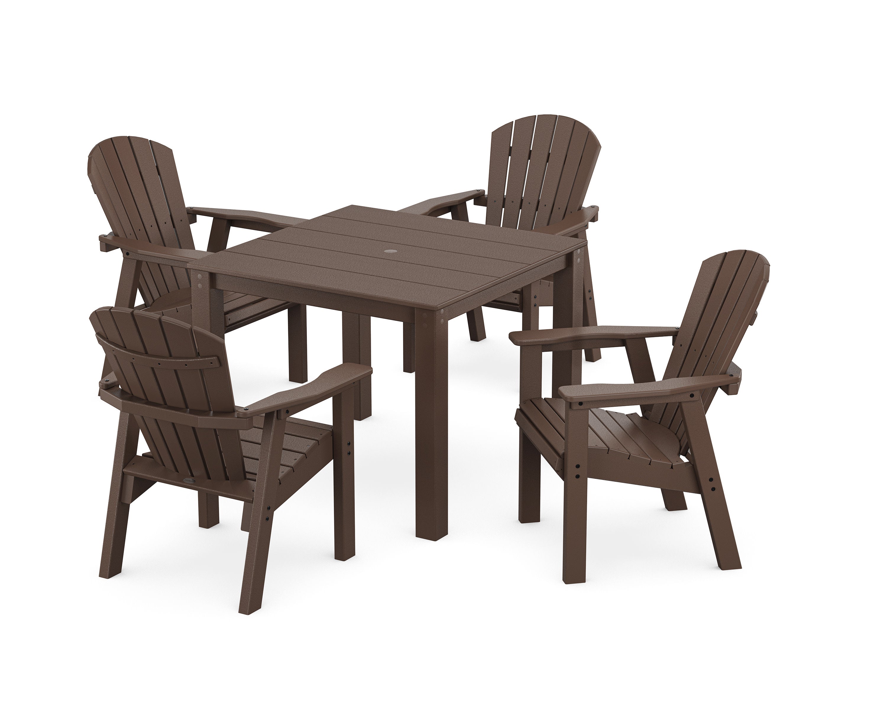 Seashell Coast 5-Piece Parsons Dining Set in Mahogany