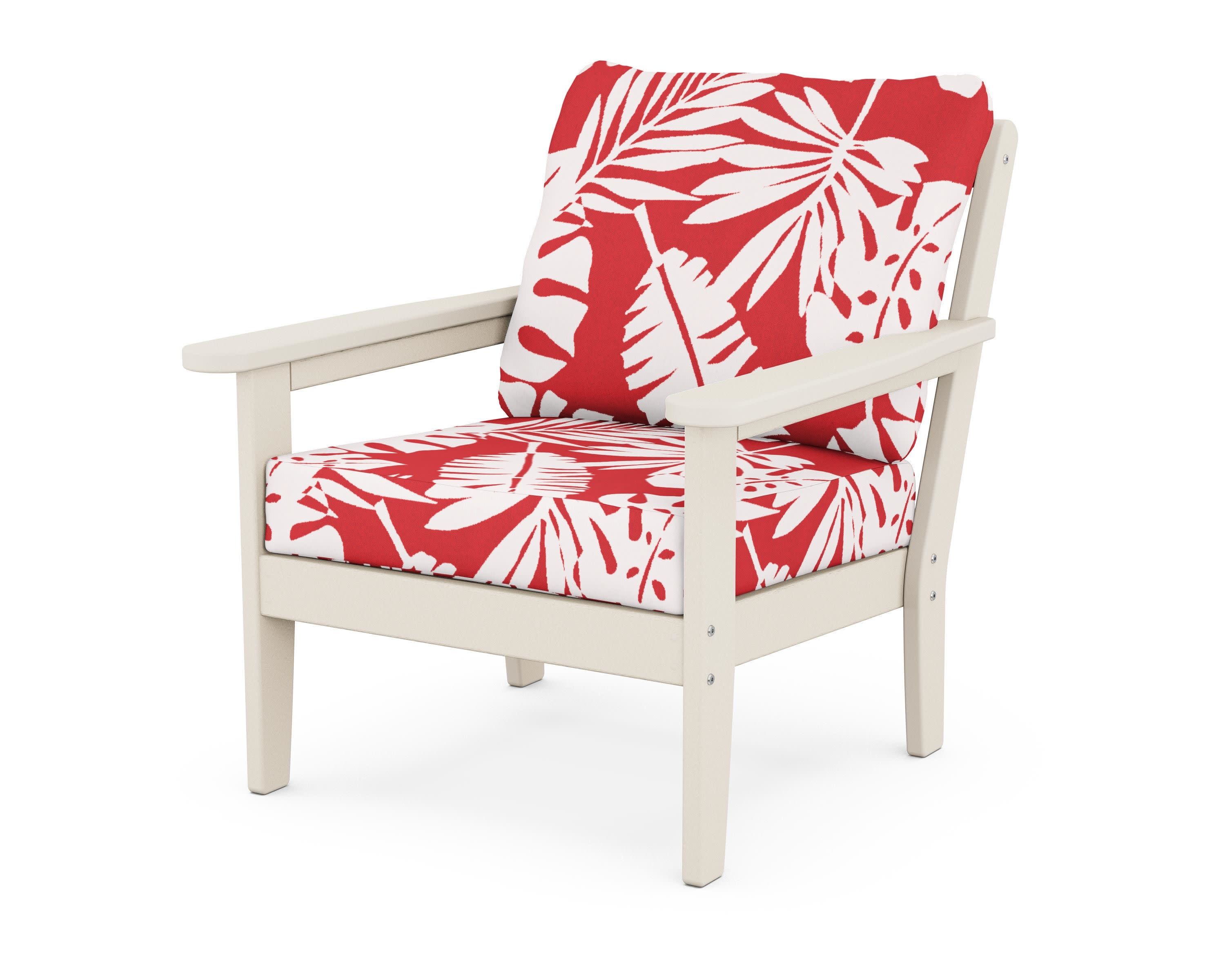 Cottage Deep Seating Chair in Sand / Leaf Crimson