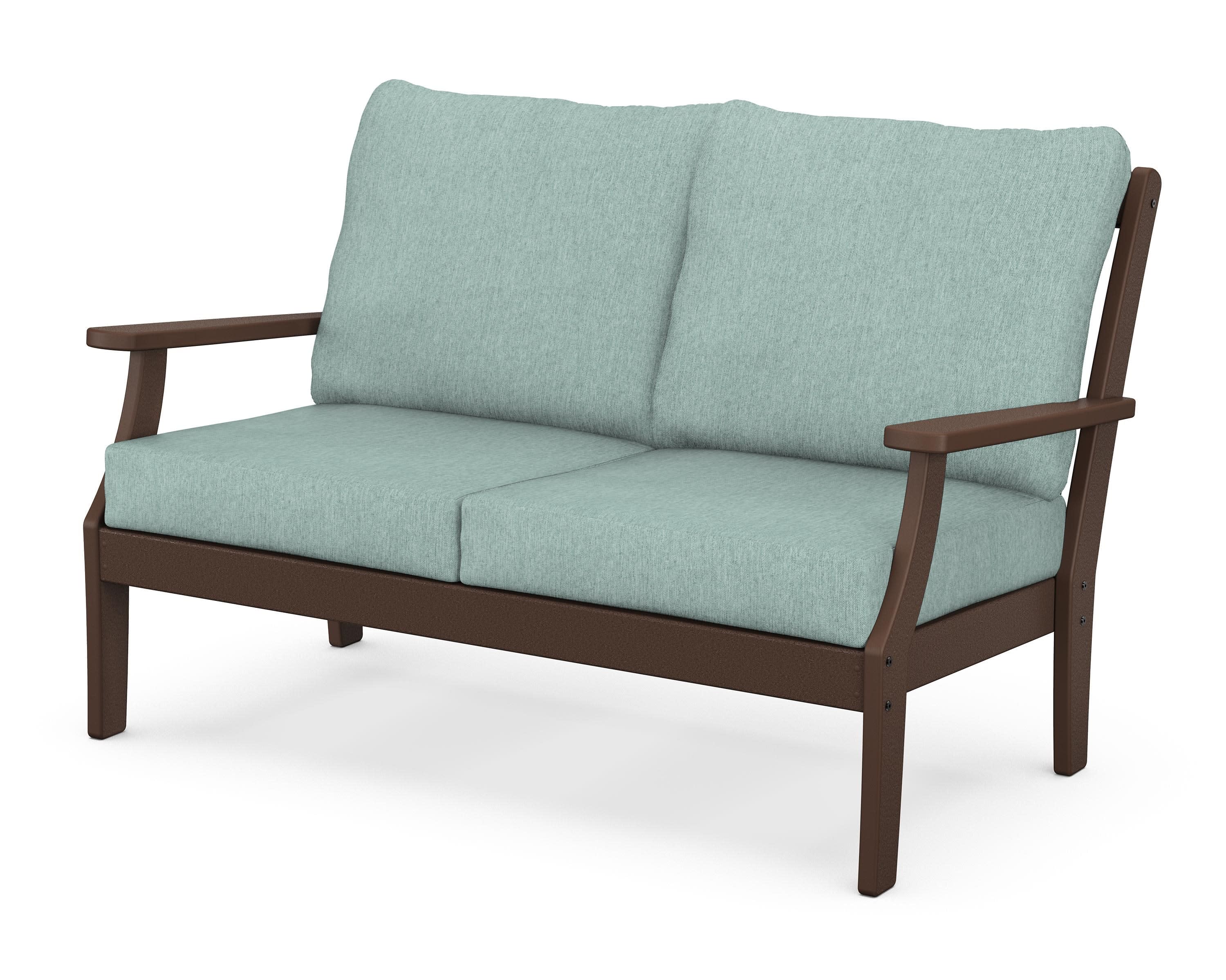 Braxton Deep Seating Loveseat in Mahogany / Glacier Spa