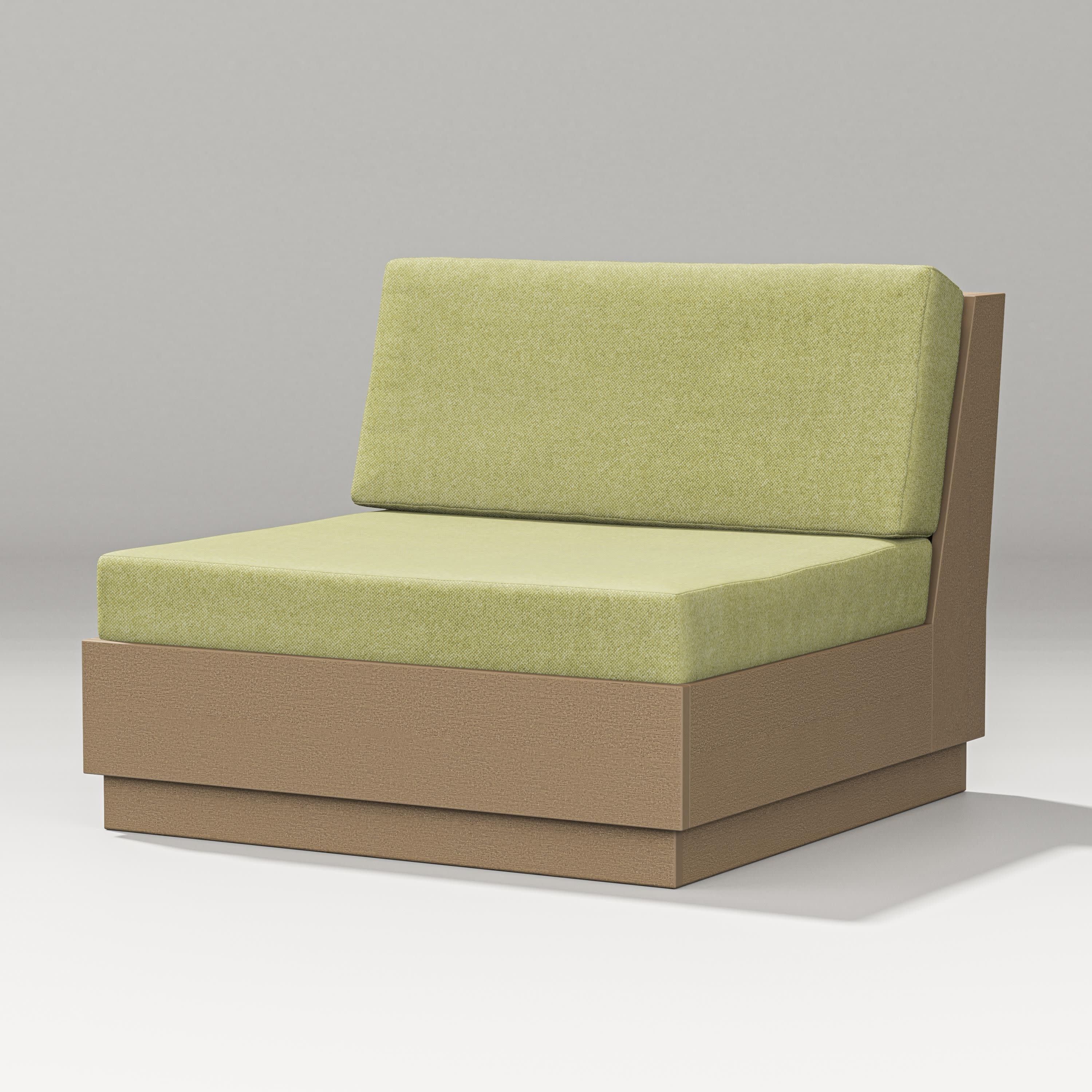 Elevate Modular Armless Chair in Vintage Sahara / Chartreuse Boucle