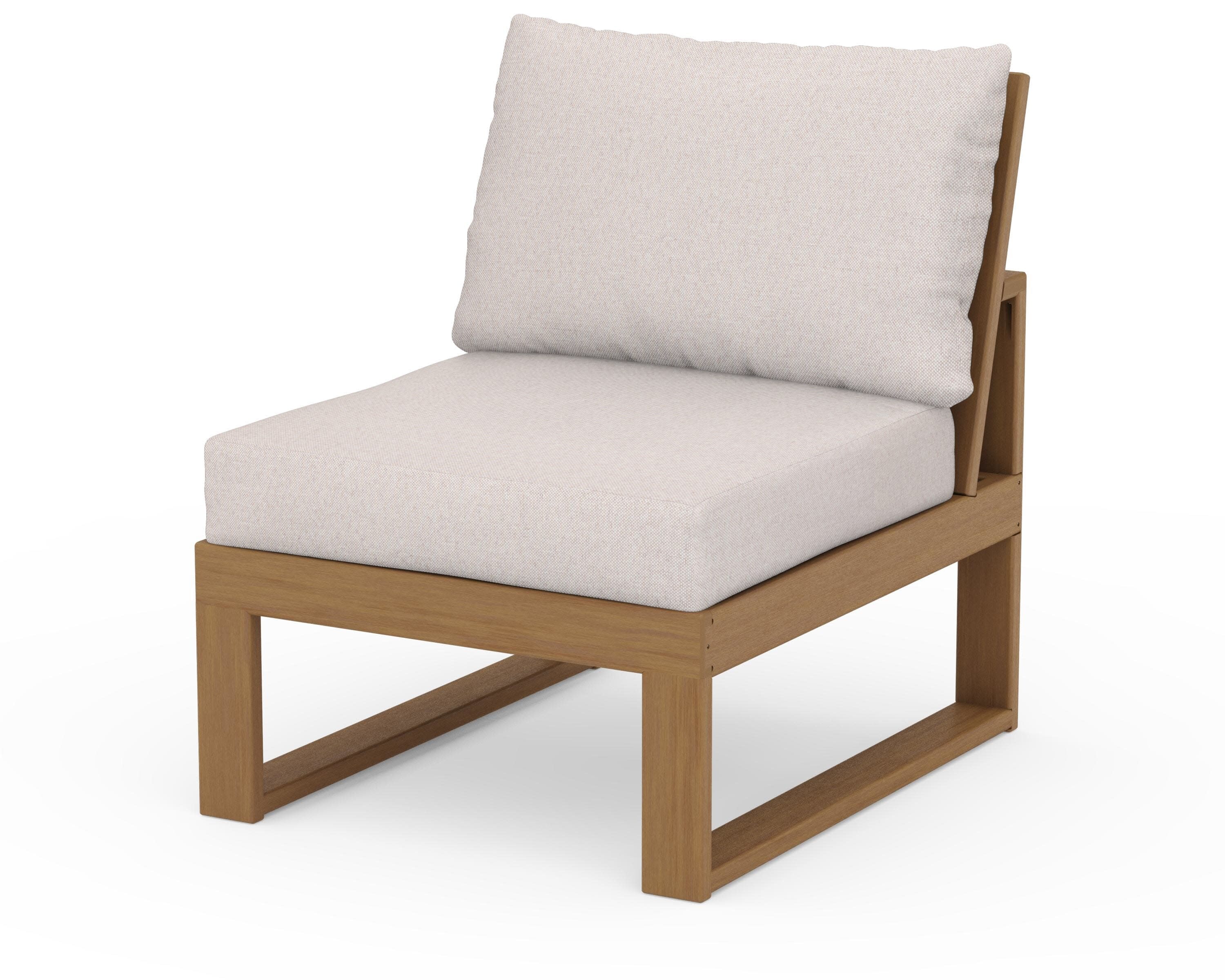 Modular Armless Chair in Natural / Dune Burlap