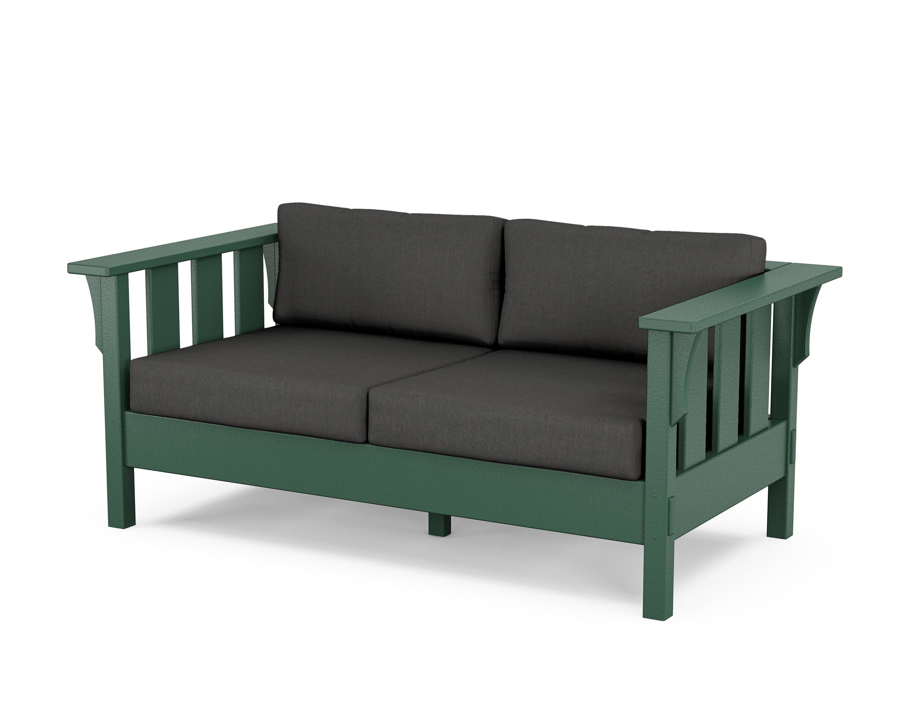Acadia Deep Seating Loveseat in Green / Spectrum Carbon
