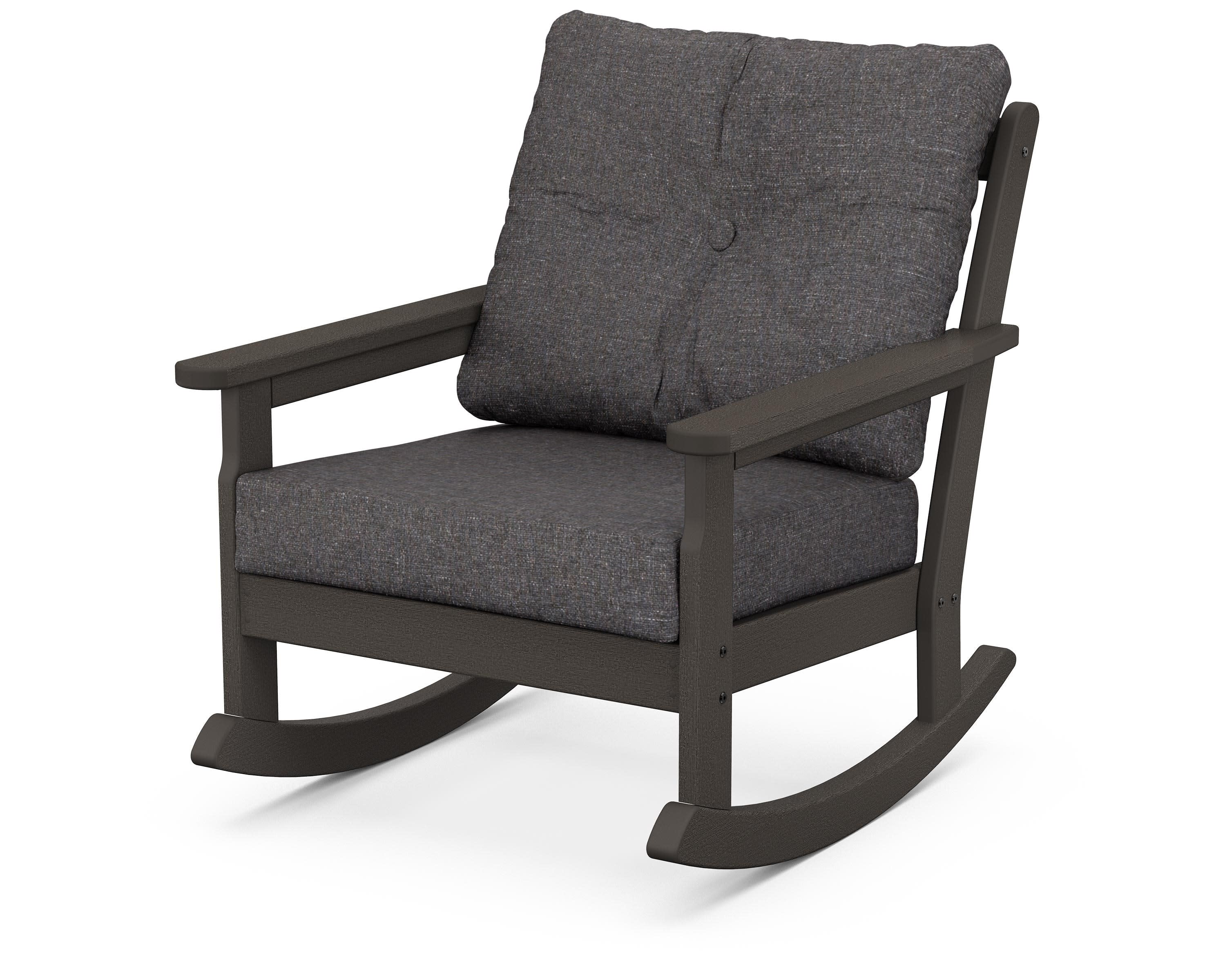 Vineyard Deep Seating Rocking Chair in Vintage Coffee / Ash Charcoal