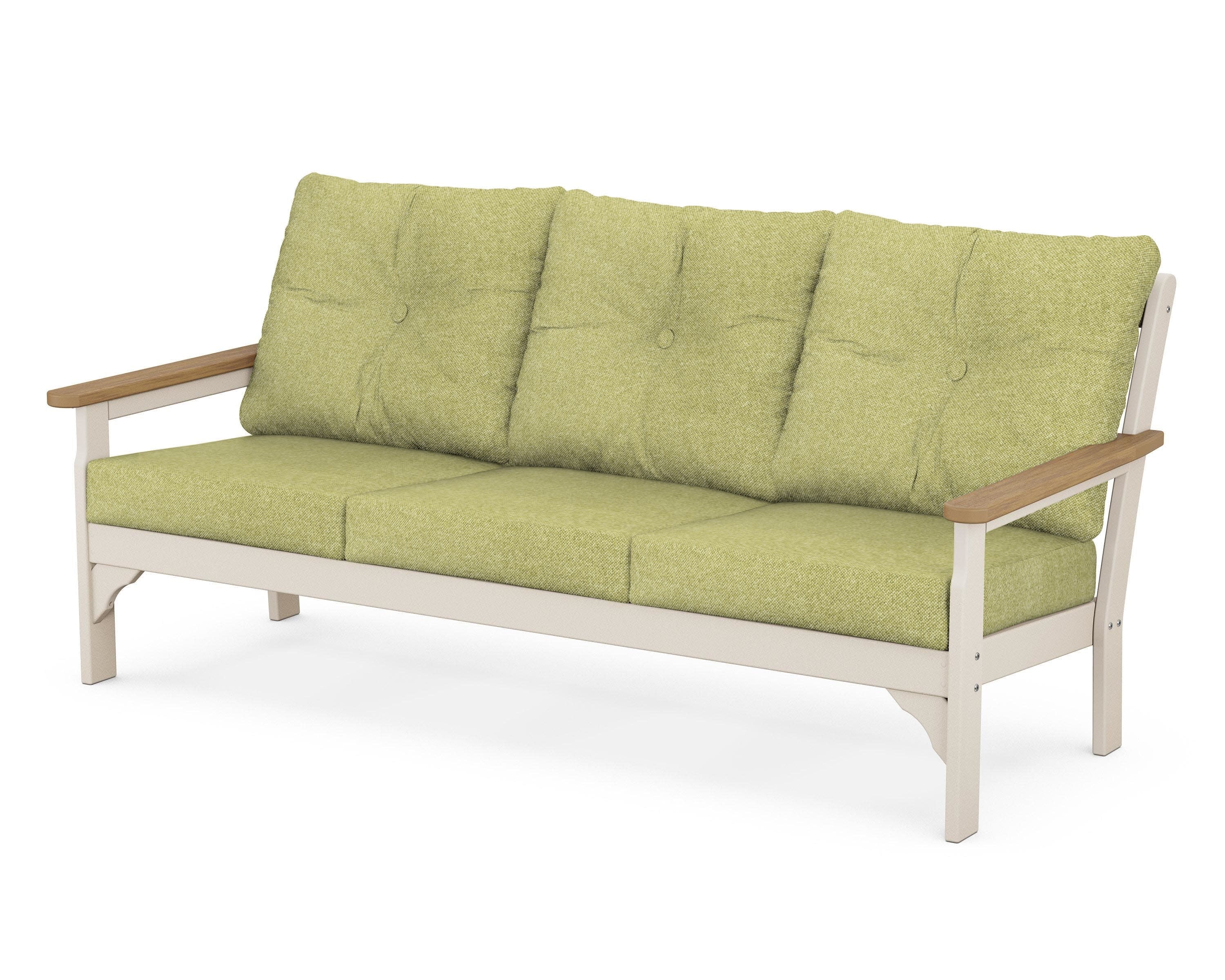 Vineyard Deep Seating Sofa in Sand / Natural / Chartreuse Boucle
