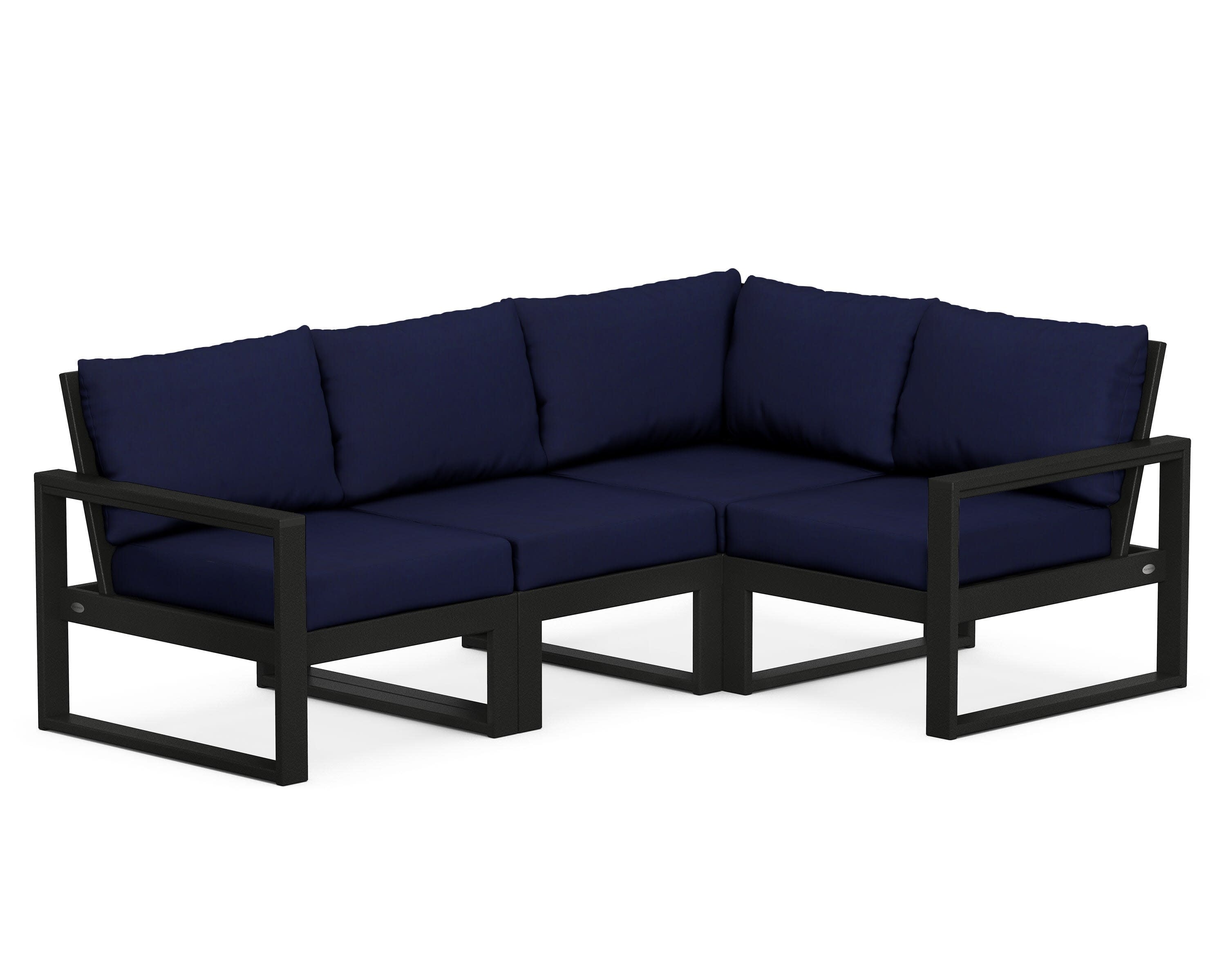 EDGE 4-Piece Modular Deep Seating Set in Black / Navy