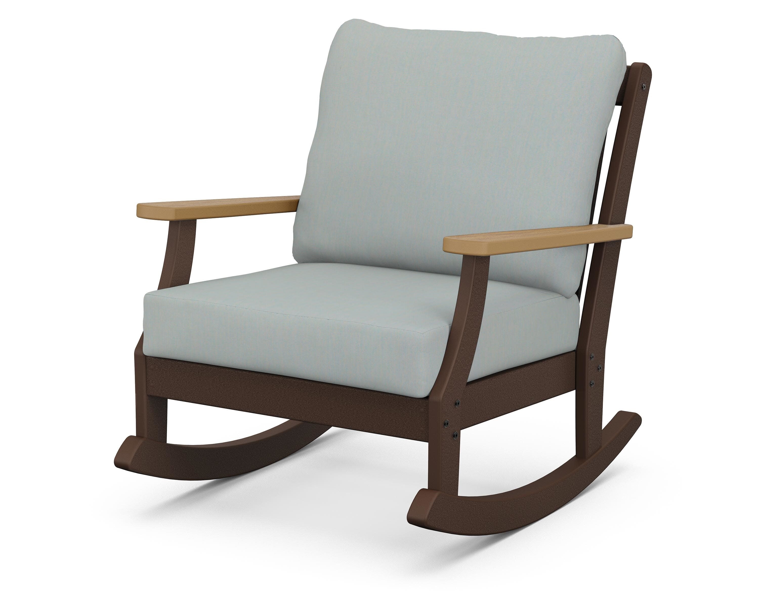 Braxton Deep Seating Rocking Chair in Mahogany / Natural / Spa