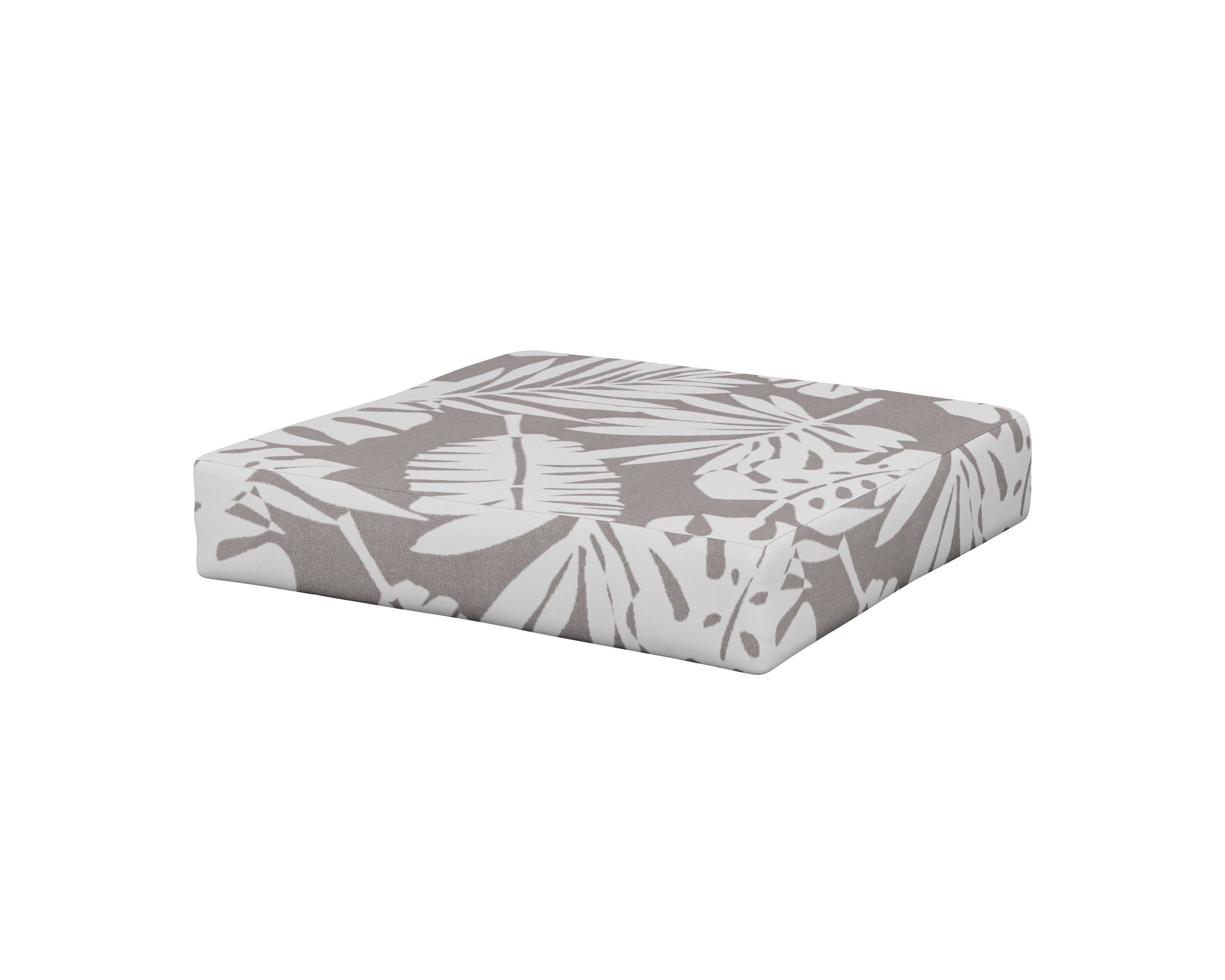 Prescott Ottoman Cushion in Leaf Grey Mist