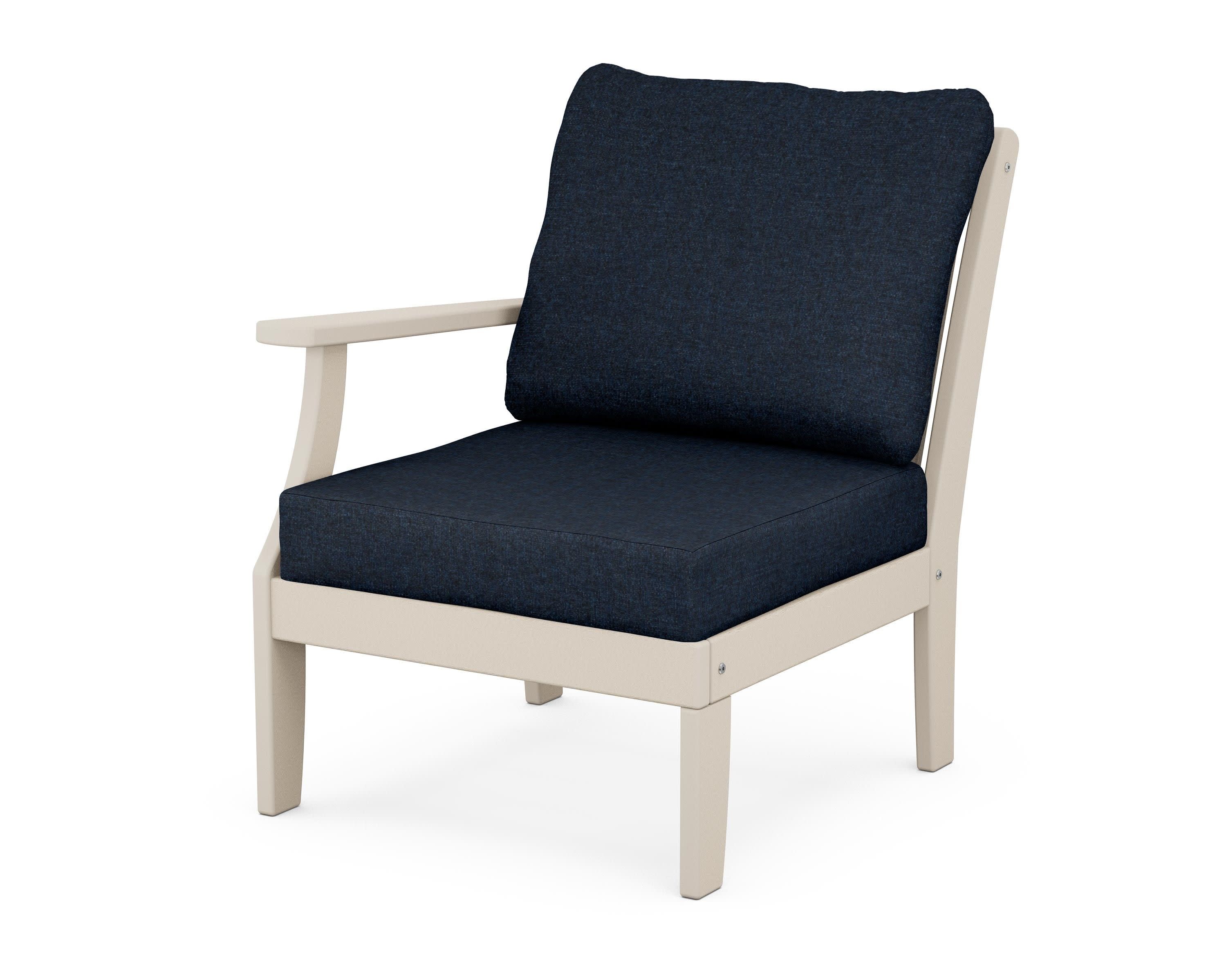 Braxton Modular Left Arm Chair in Sand / Marine Indigo