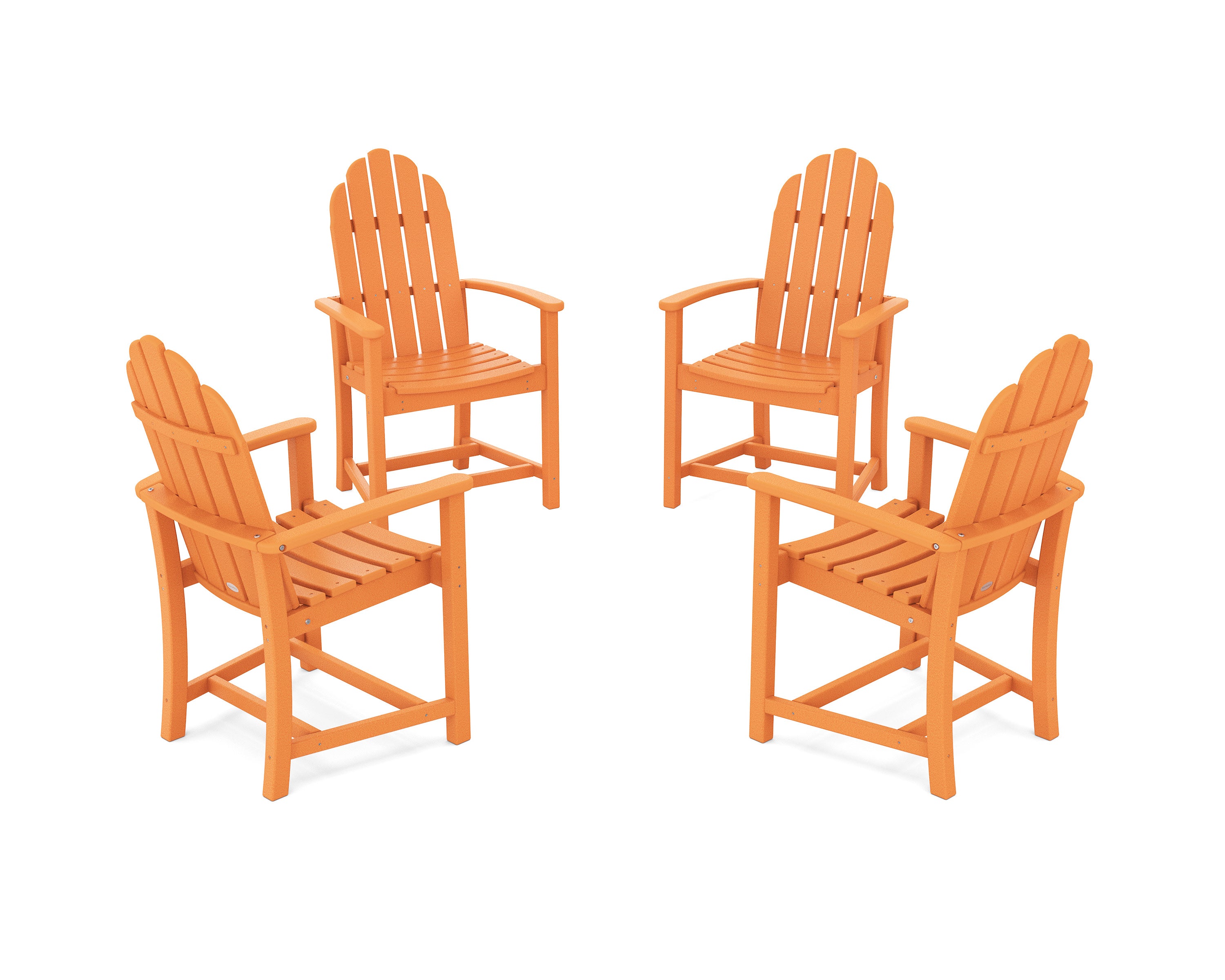 Classic 4-Piece Upright Adirondack Conversation Set in Tangerine