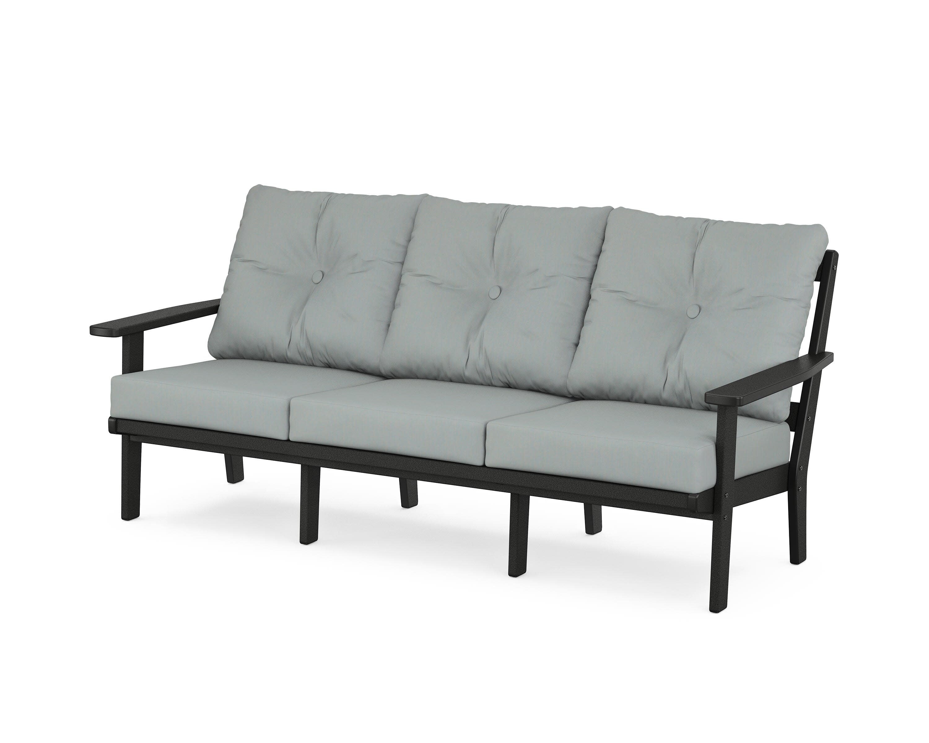 Oxford Deep Seating Sofa in Black / Spa