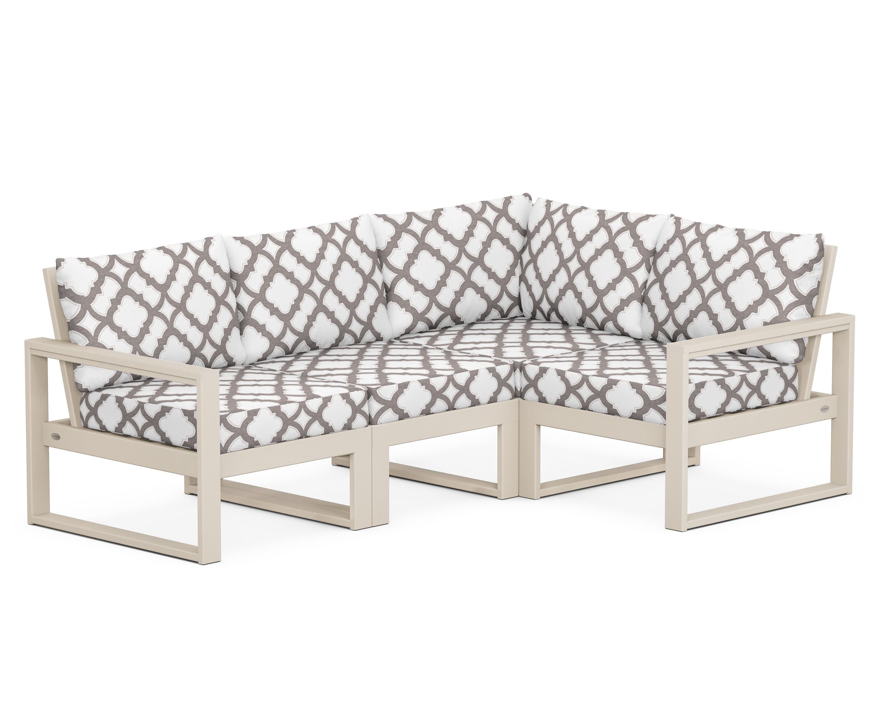 EDGE 4-Piece Modular Deep Seating Set in Sand / Trellis Grey Mist
