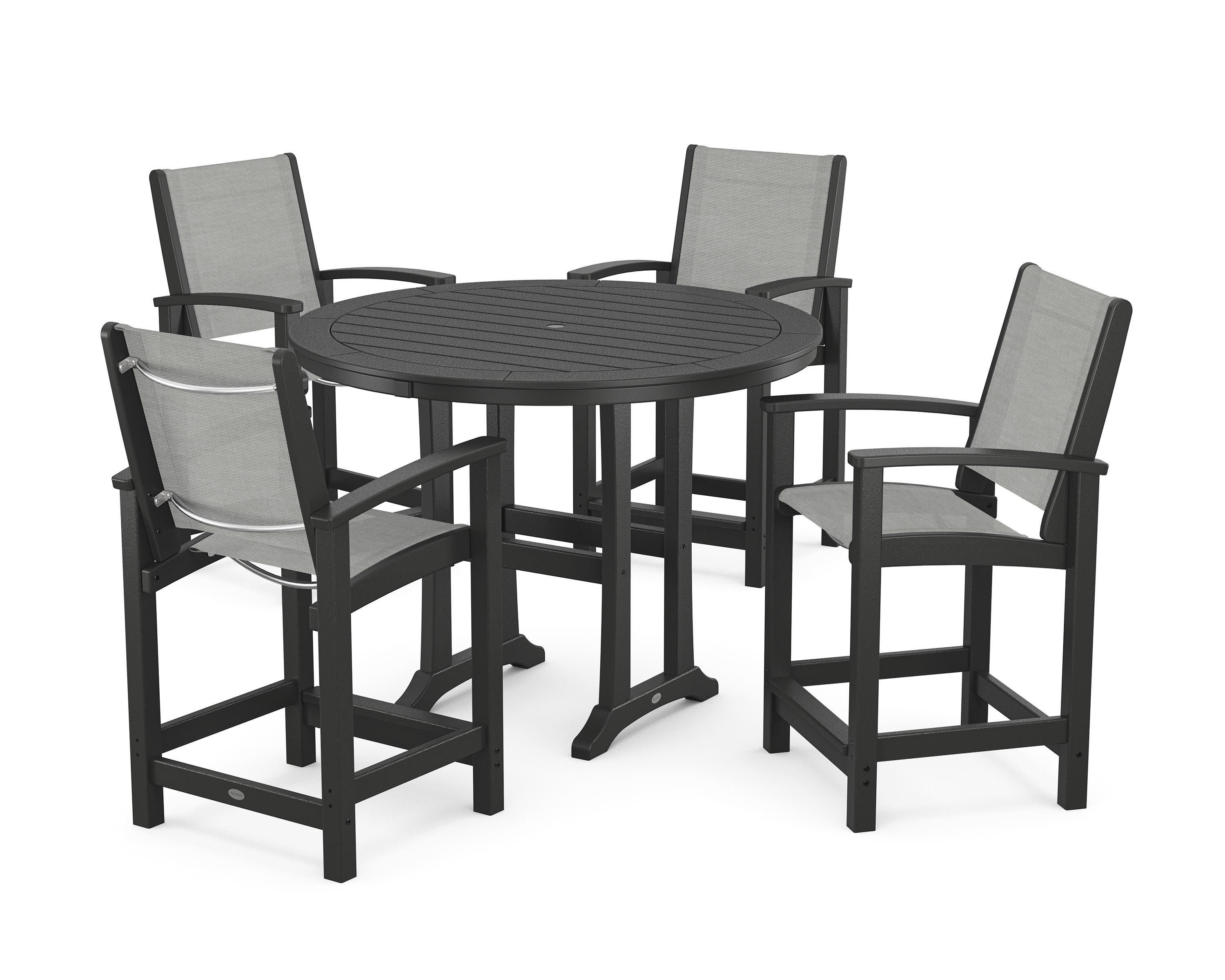 Coastal 5-Piece Counter Set in Black / Metallic Sling
