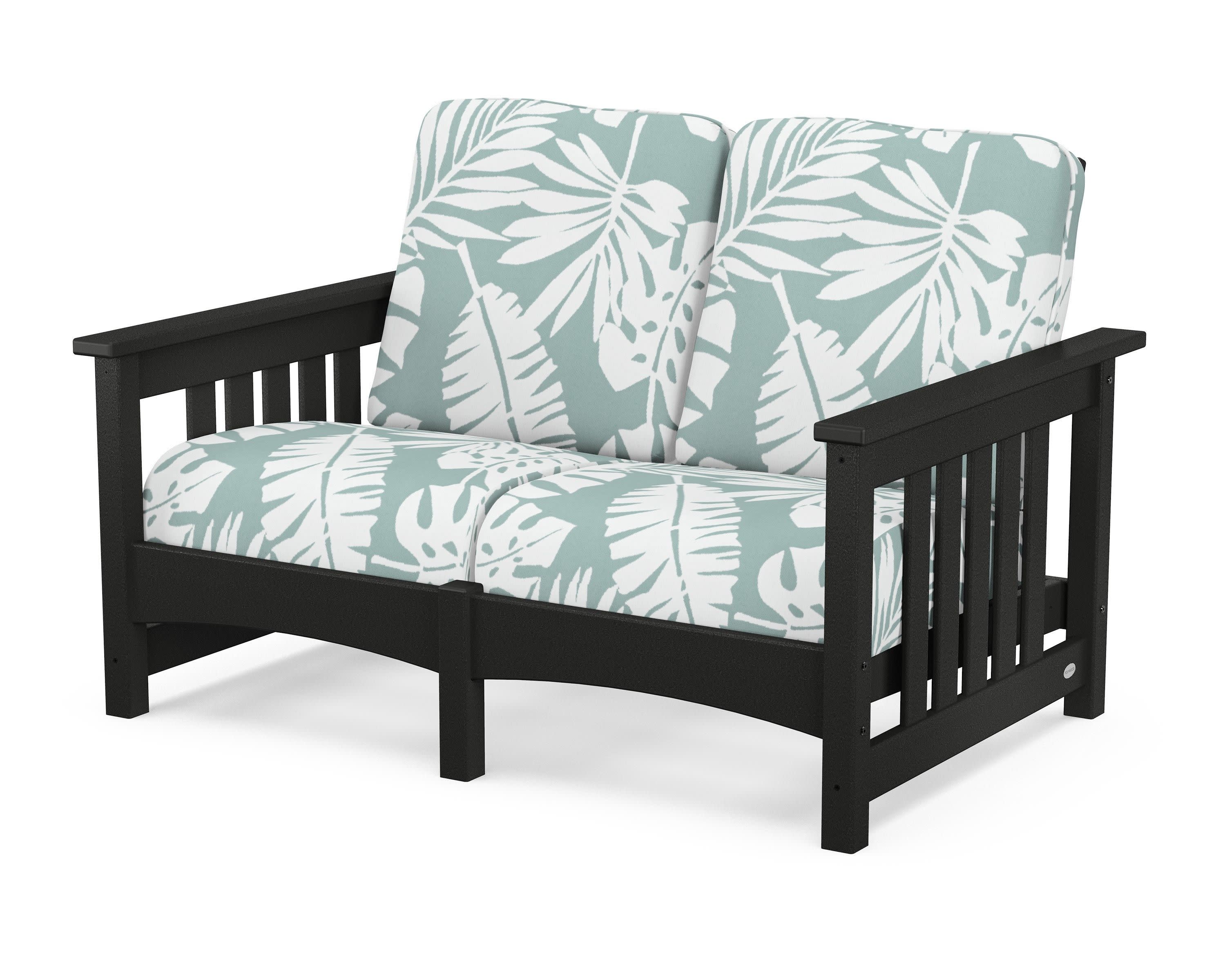 Club Mission Loveseat in Black / Leaf Glacier Spa