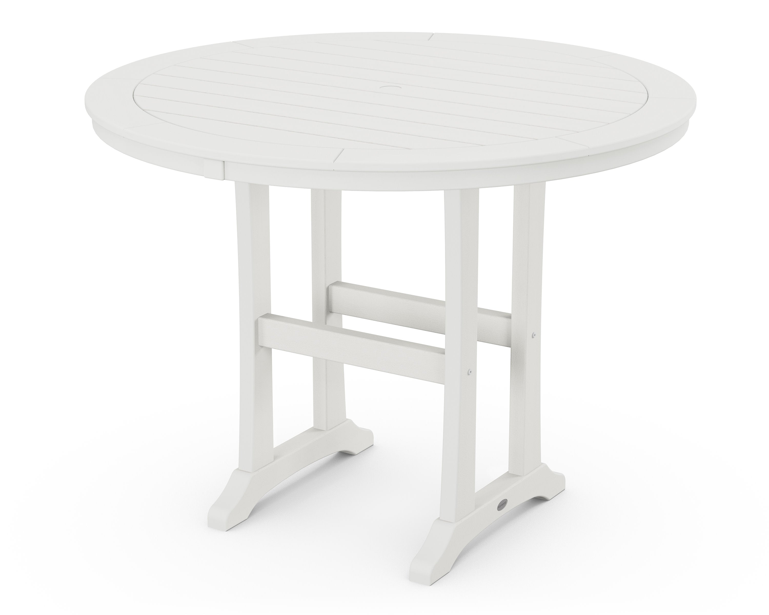 Nautical Trestle 48" Round Counter Table in Vintage White