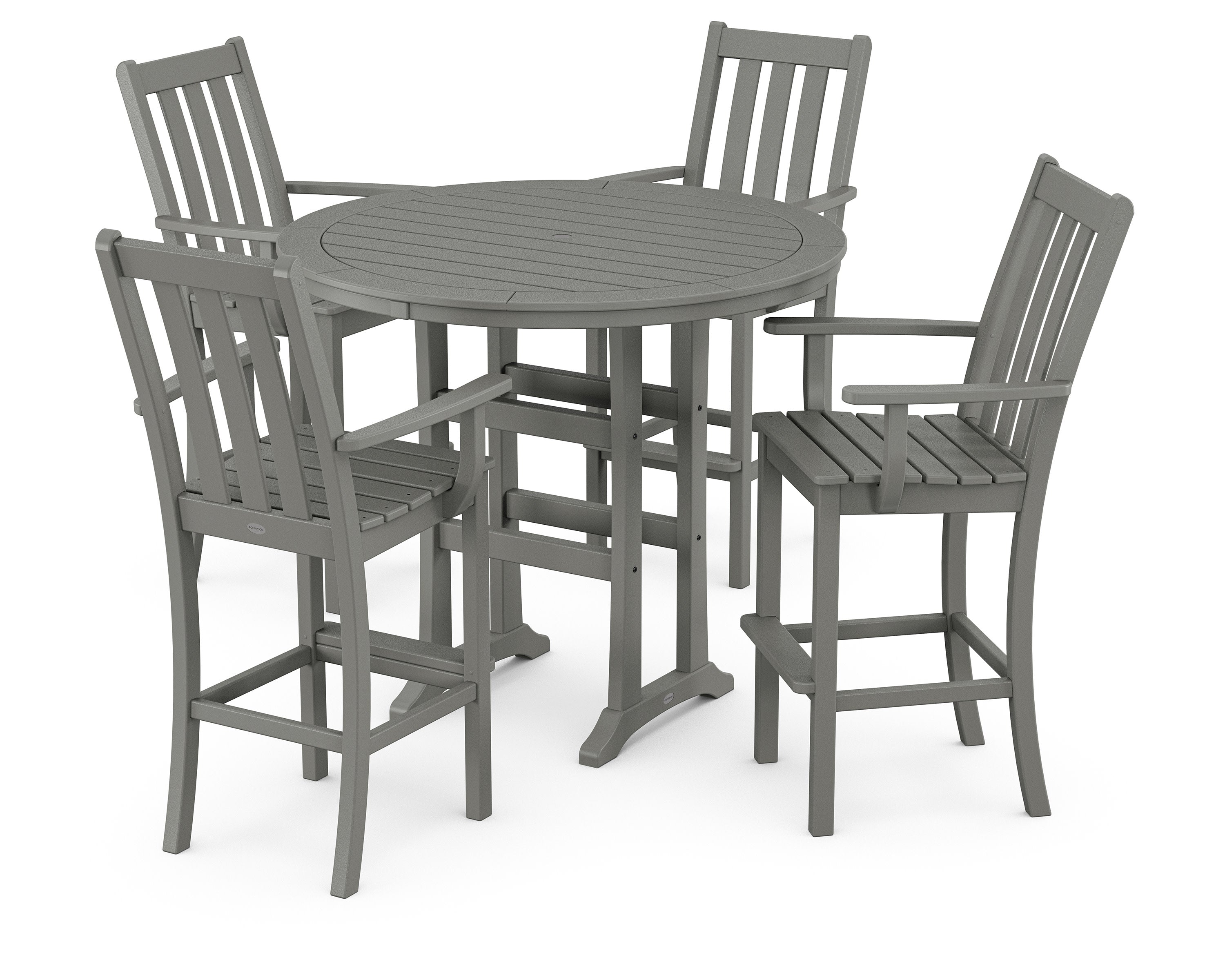 Vineyard 5-Piece Round Bar Set in Slate Grey