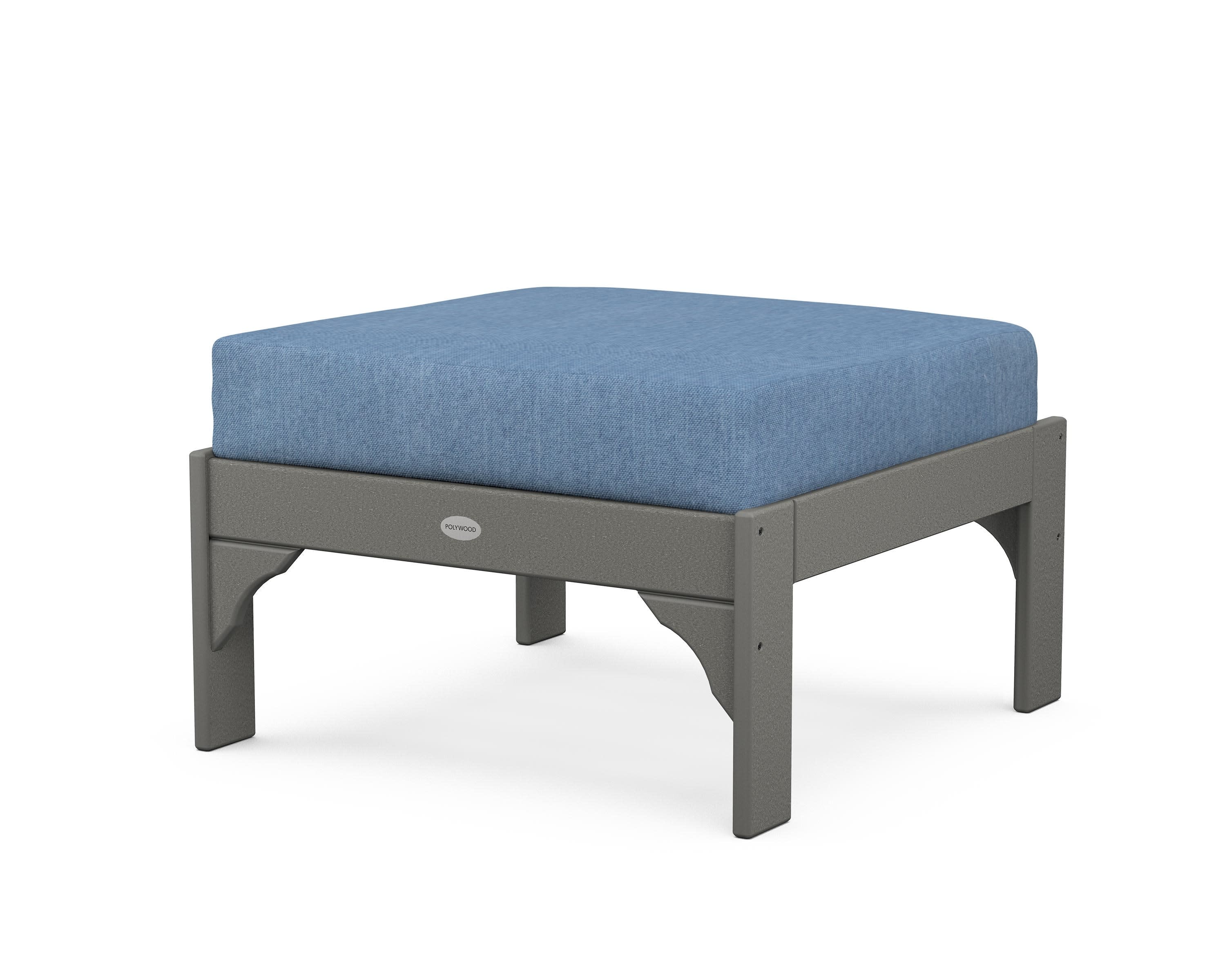 Vineyard Deep Seating Ottoman in Slate Grey / Sky Blue