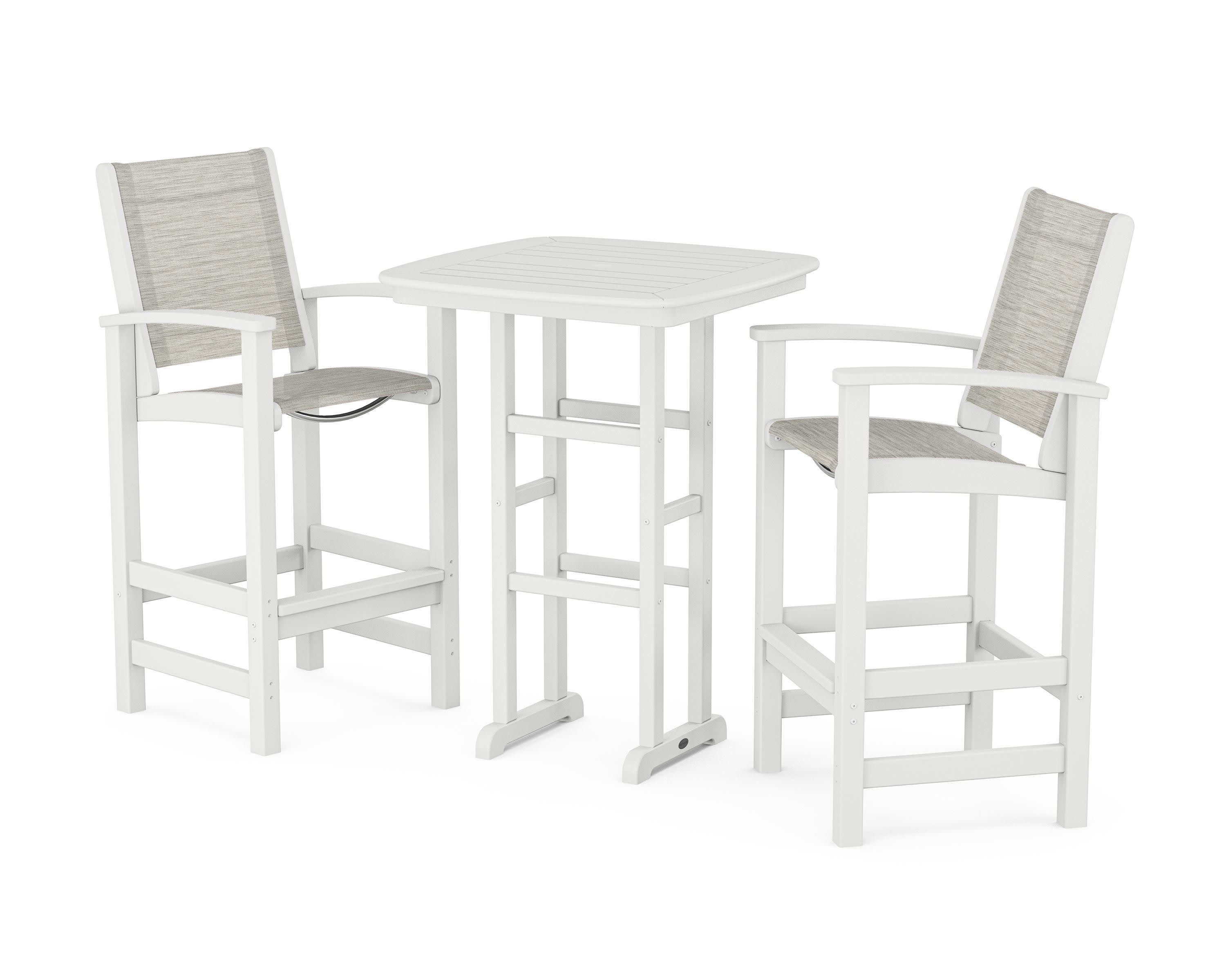 Coastal 3-Piece Bar Set in White / Birch Sling