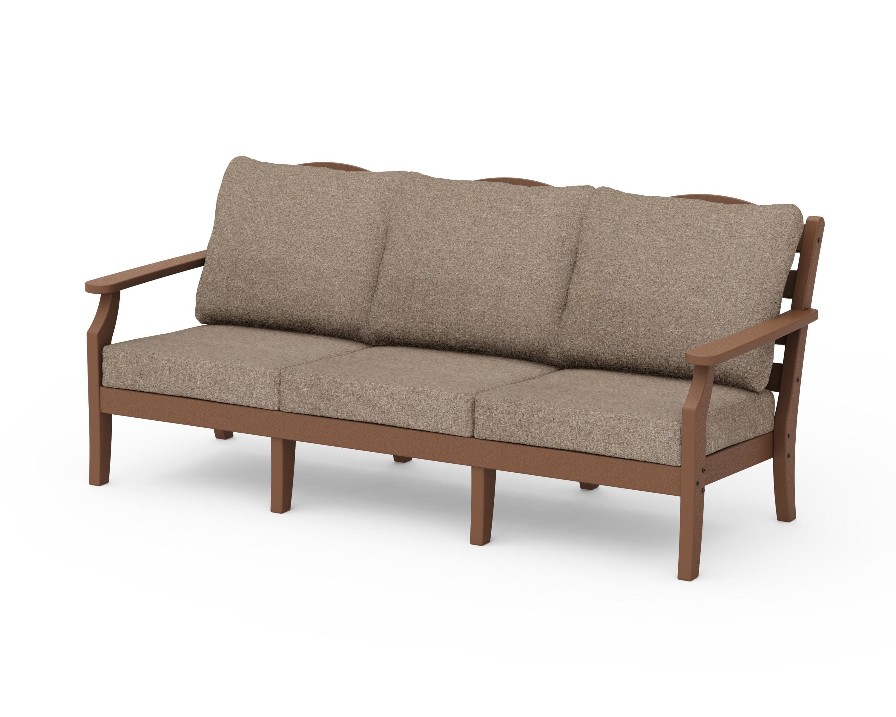 Savannah Deep Seating Sofa in Teak / Spiced Burlap