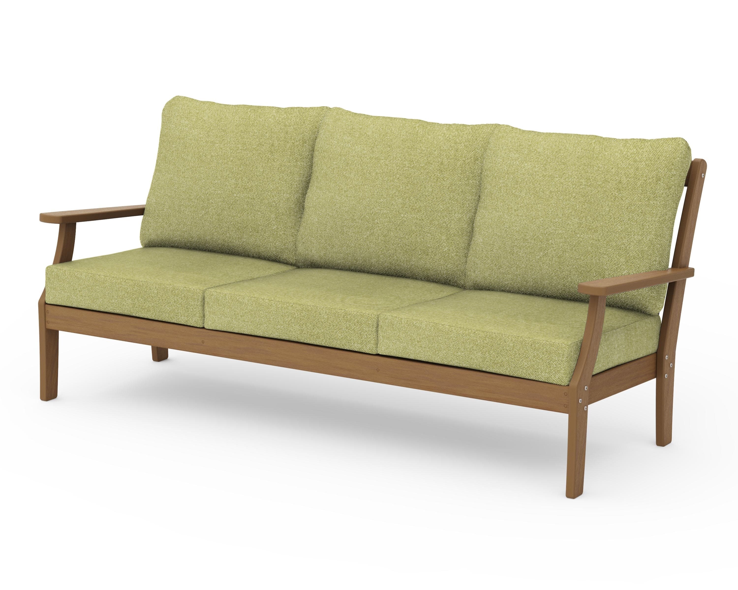 Braxton Deep Seating Sofa in Natural / Chartreuse Boucle