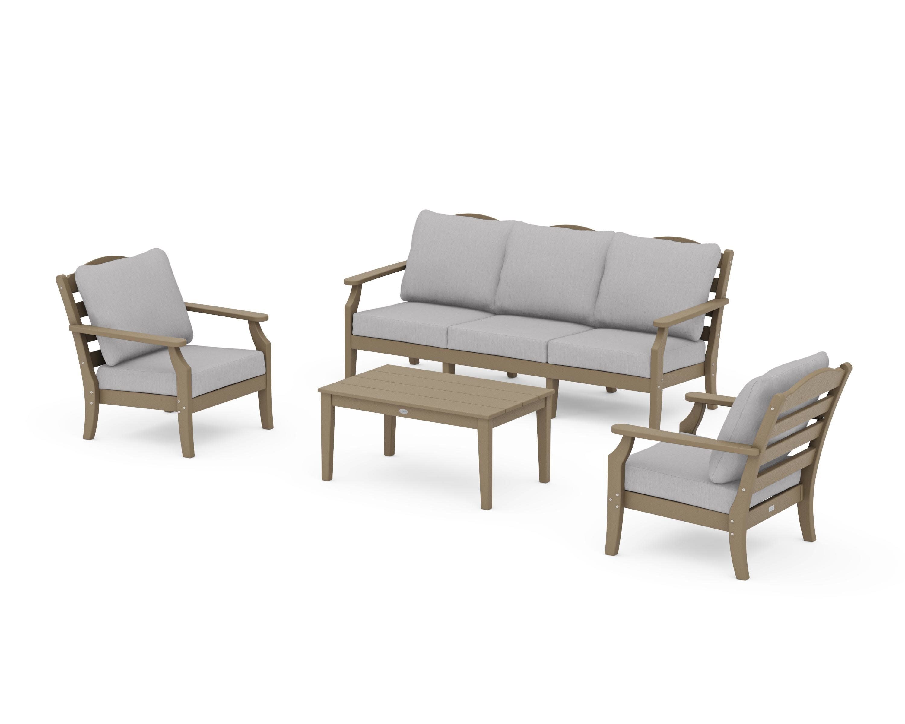 Savannah 4-Piece Deep Seating Set with Sofa in Vintage Sahara / Granite